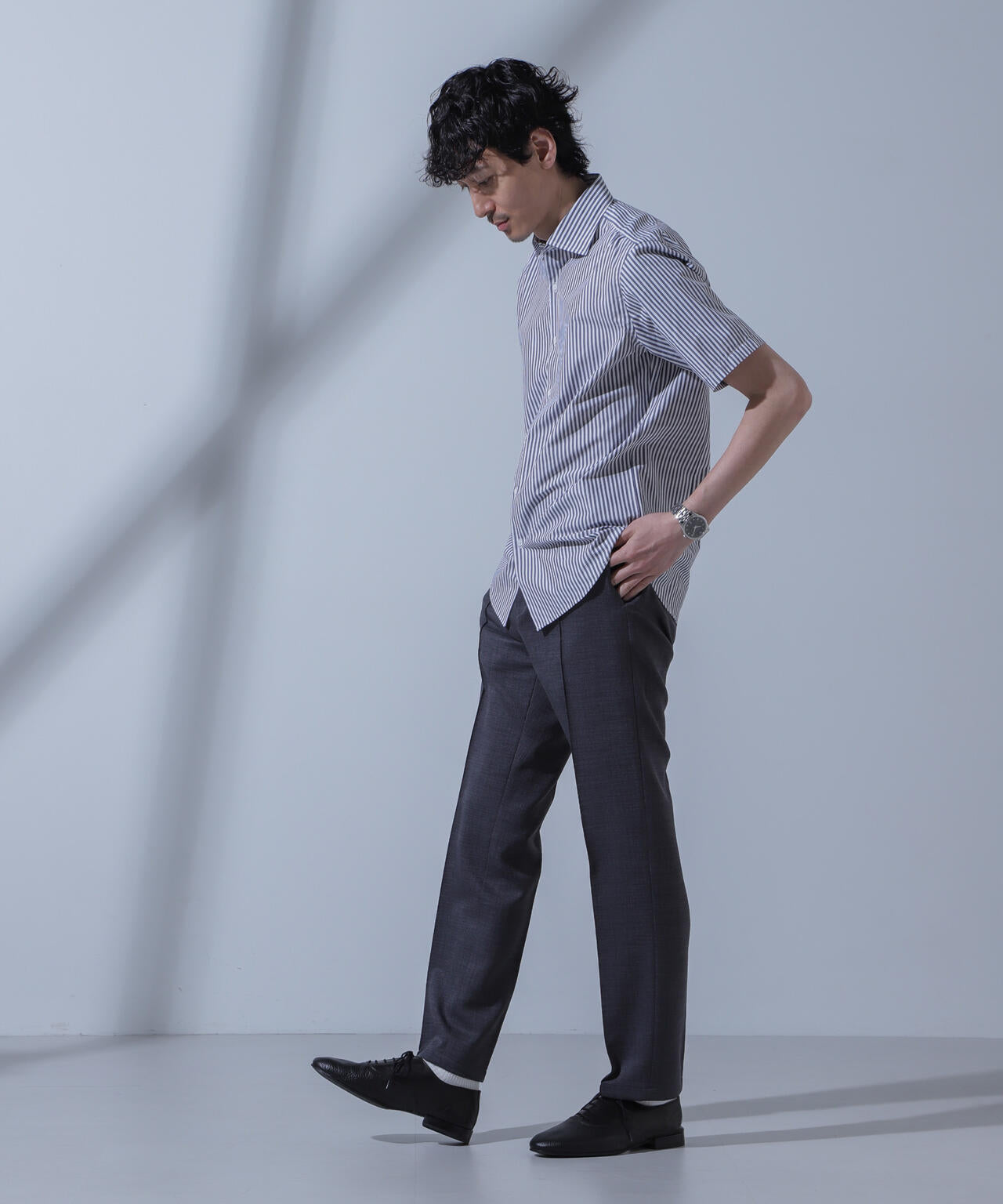 「N SHIRTS」AntiSoaked(R)汗染み防止セミワイドカラーシャツ半袖