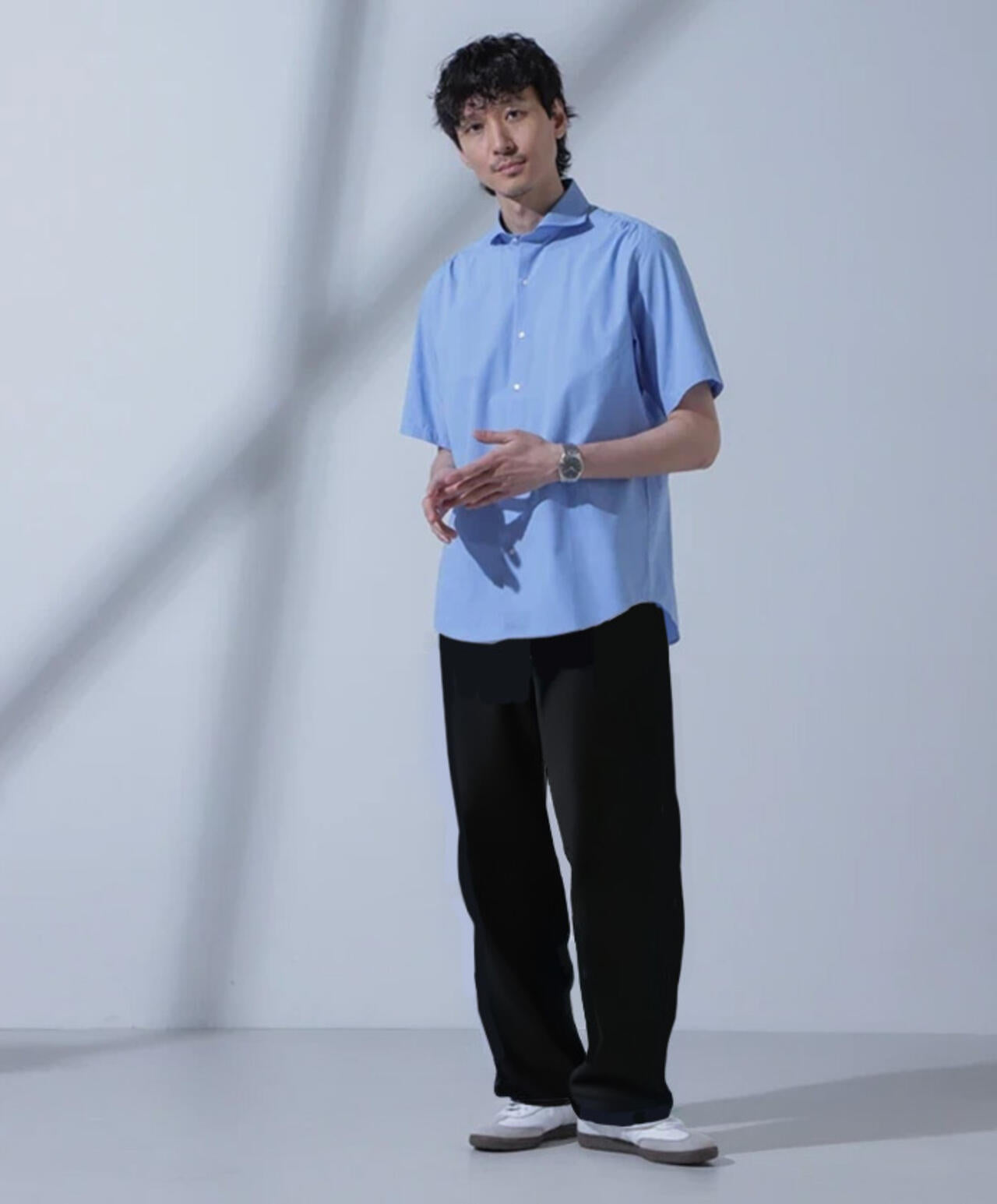 「N SHIRTS」AntiSoaked(R)汗染み防止ホリゾンタルカラーシャツ半袖