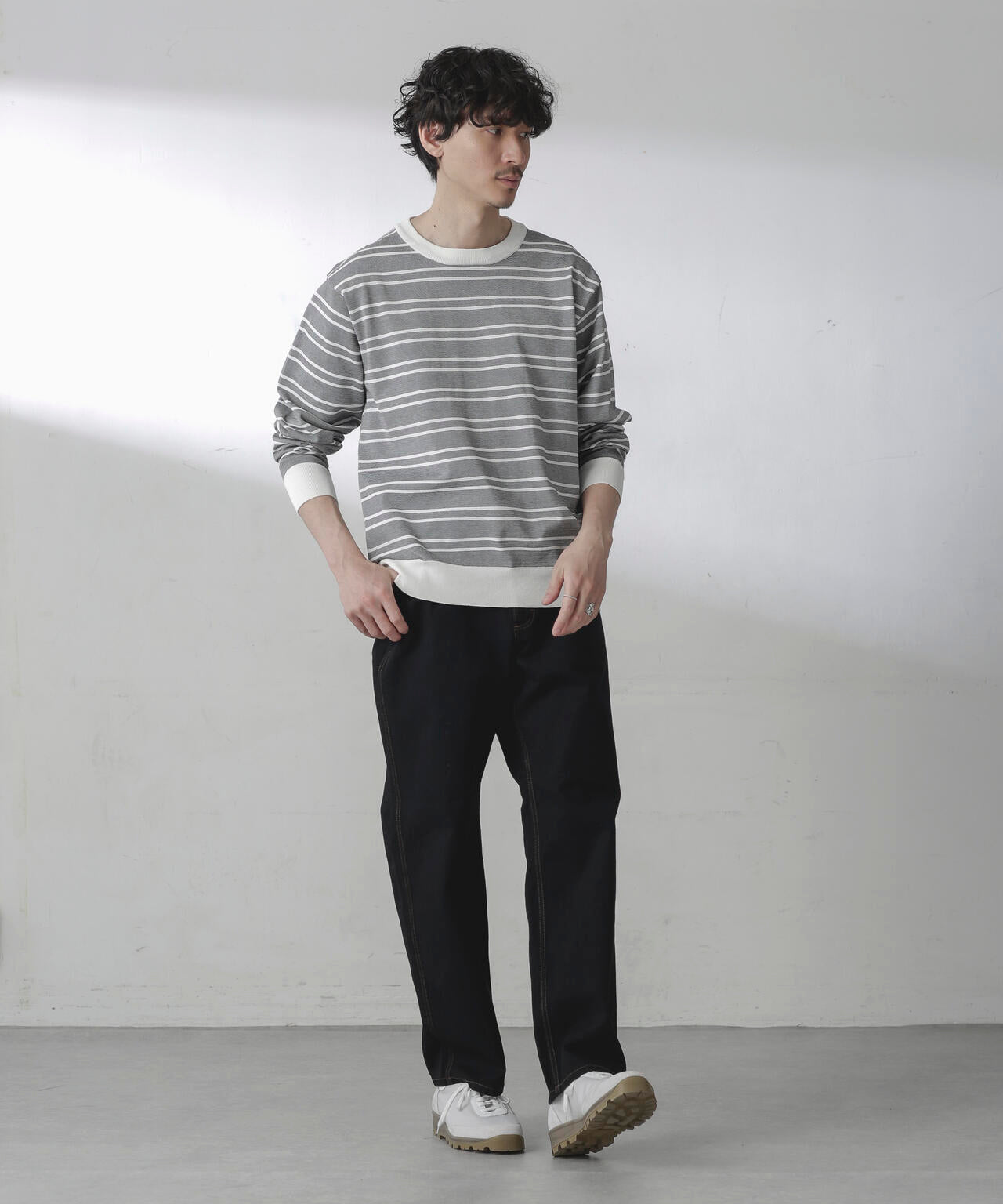 C/SORONA プレーティングボーダーニットＴシャツ