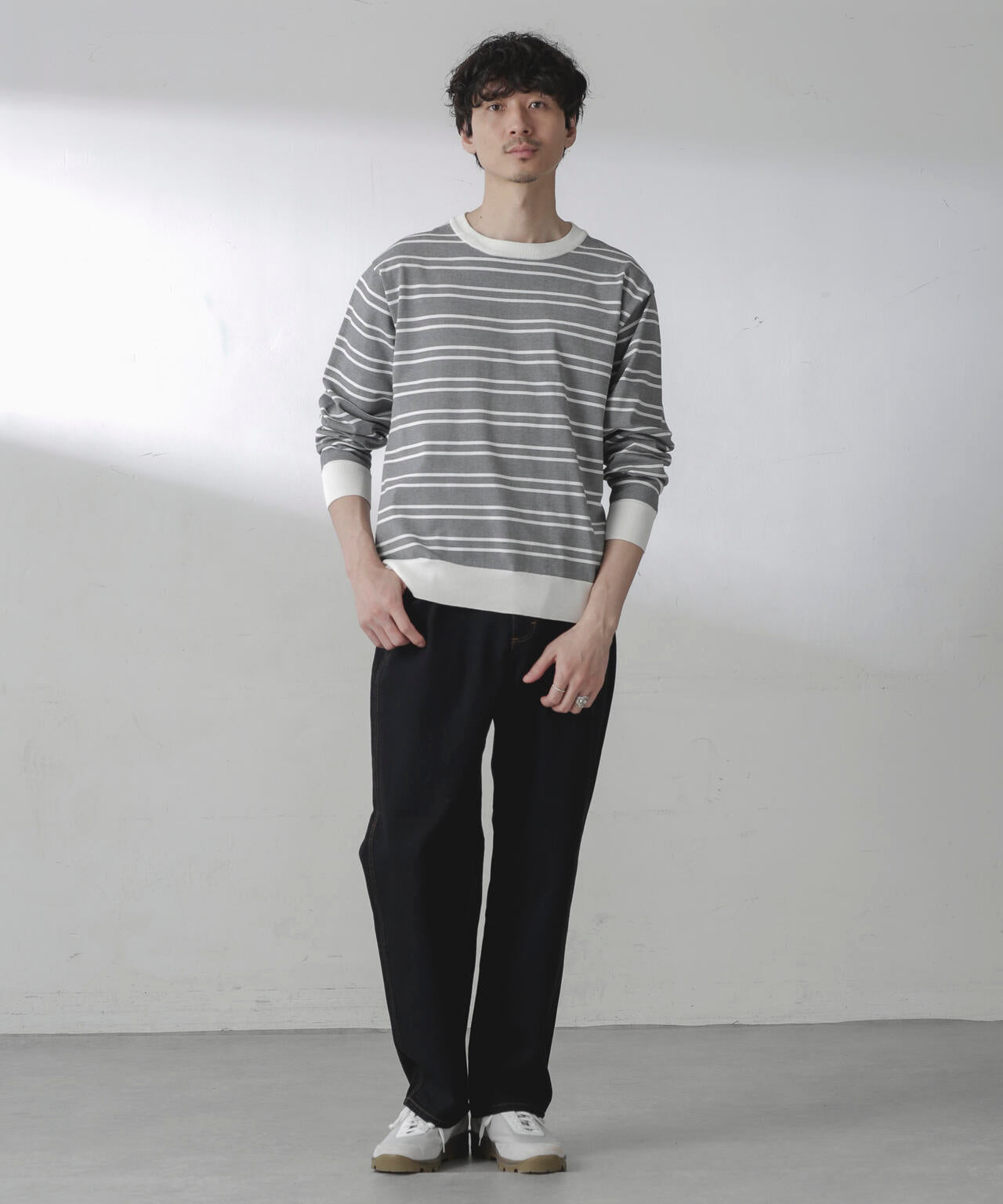 C/SORONA プレーティングボーダーニットＴシャツ
