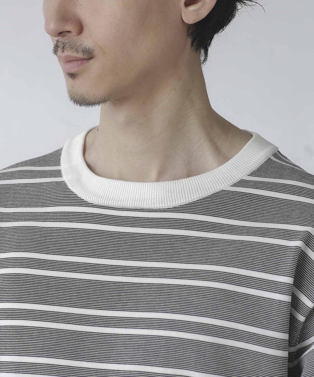 C/SORONA プレーティングボーダーニットＴシャツ