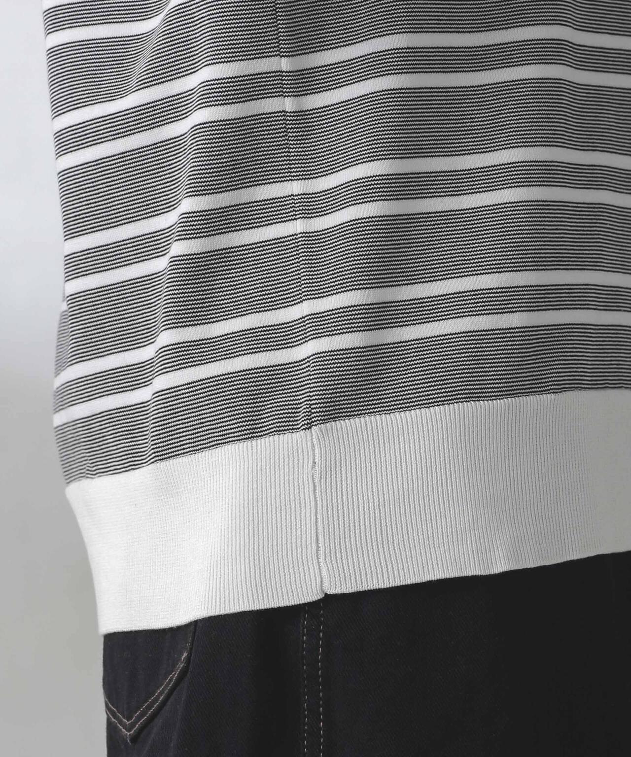 C/SORONA プレーティングボーダーニットＴシャツ