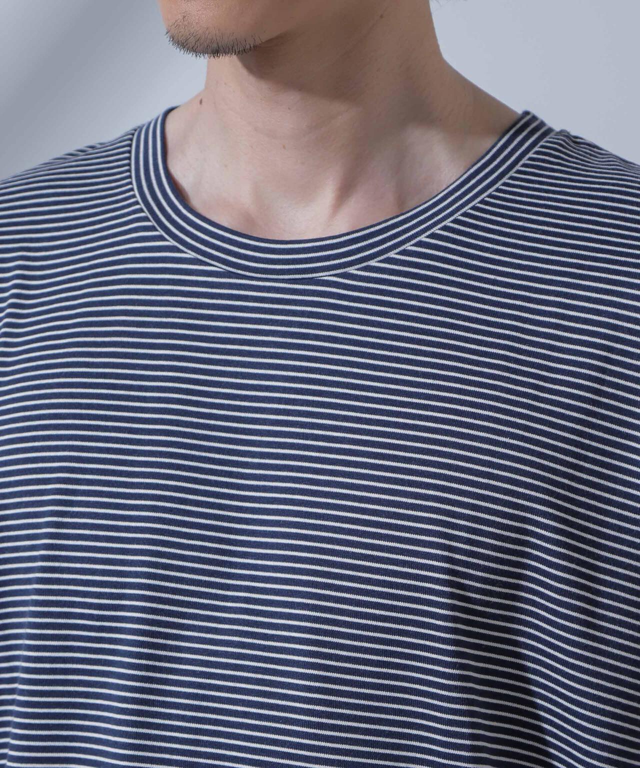 Anti Soaked(R)  汗染み防止 ピンボーダークルーネックTシャツ
