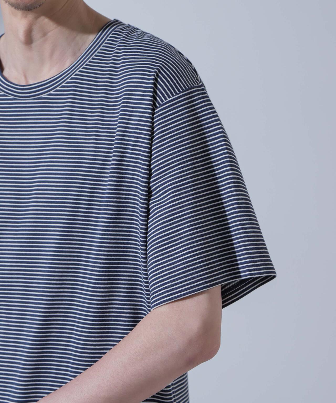 Anti Soaked(R)  汗染み防止 ピンボーダークルーネックTシャツ