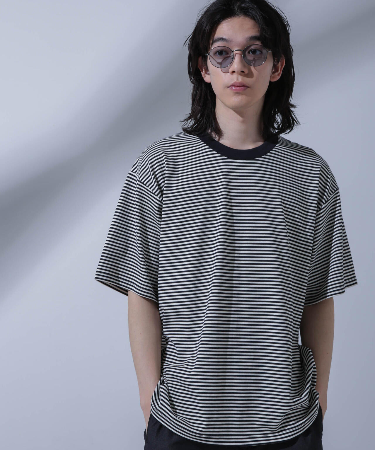 Anti Soaked(R)  汗染み防止 ボーダークルーネックTシャツ