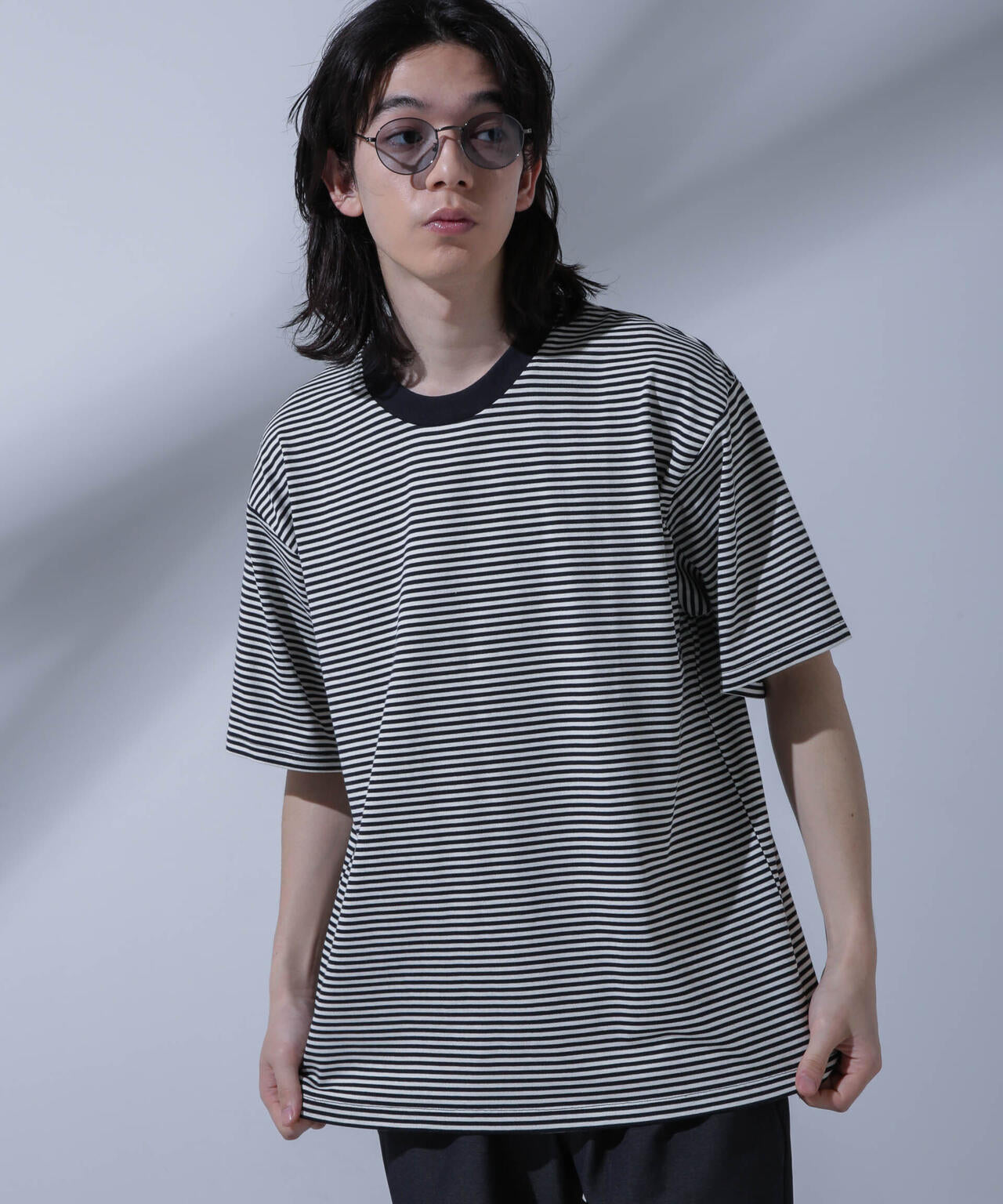 Anti Soaked(R)  汗染み防止 ボーダークルーネックTシャツ