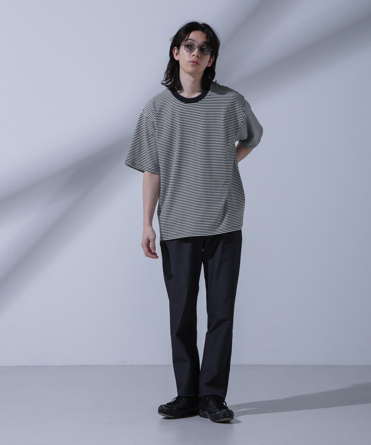 Anti Soaked(R)  汗染み防止 ボーダークルーネックTシャツ