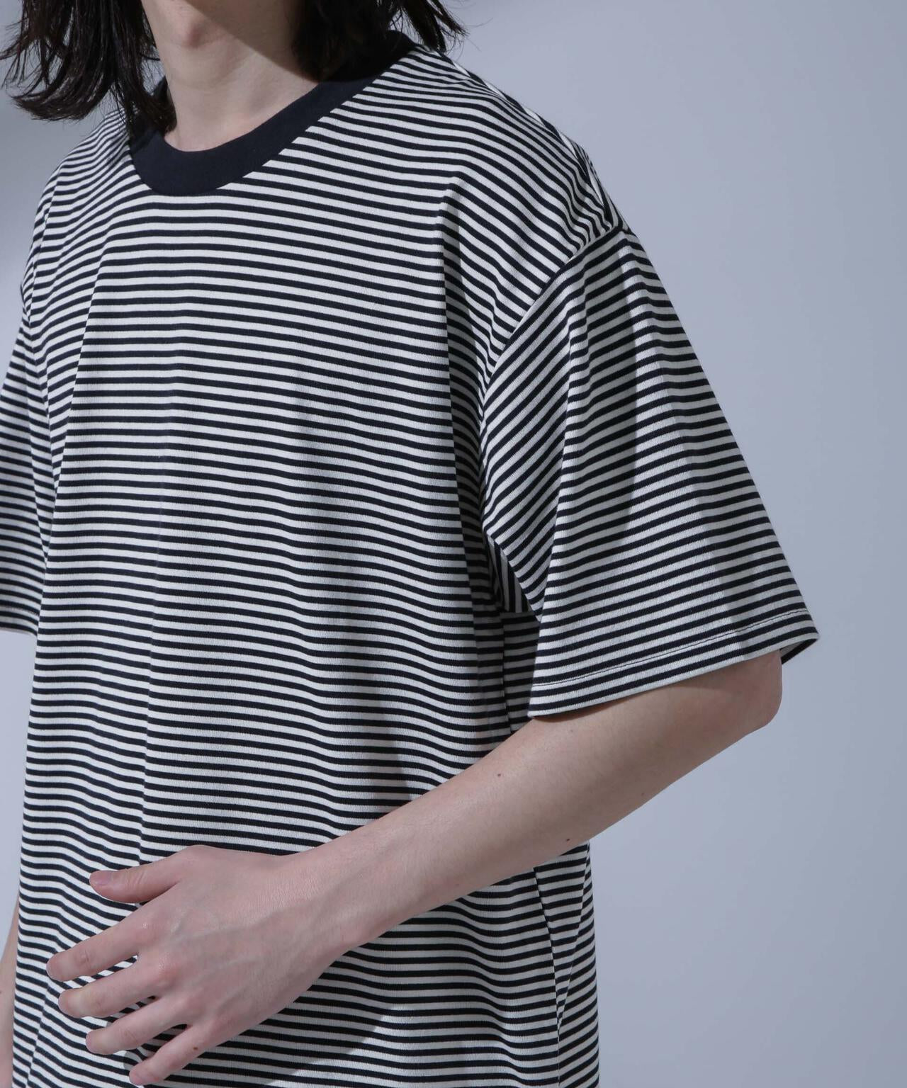 Anti Soaked(R)  汗染み防止 ボーダークルーネックTシャツ