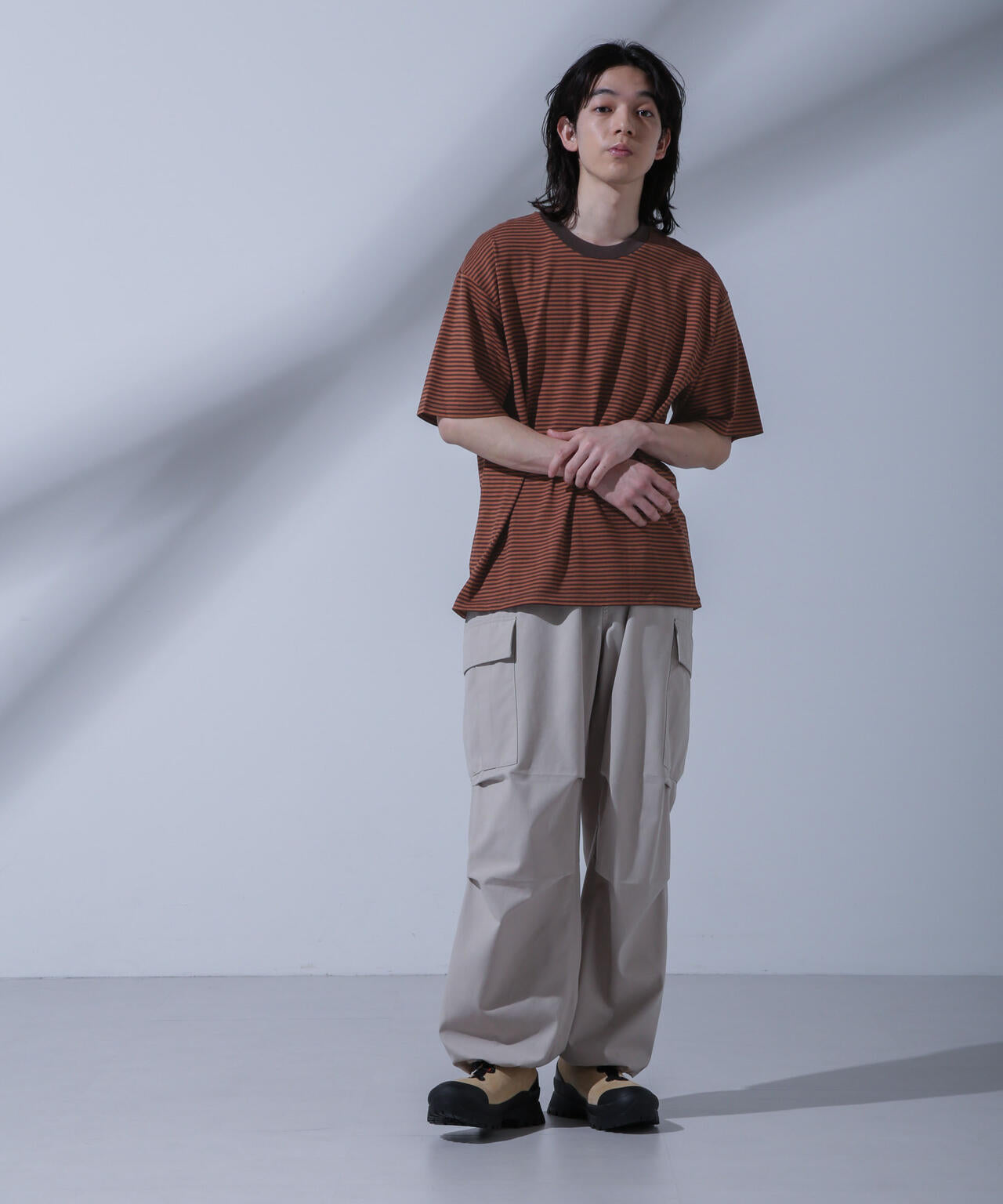 Anti Soaked(R)  汗染み防止 ボーダークルーネックTシャツ