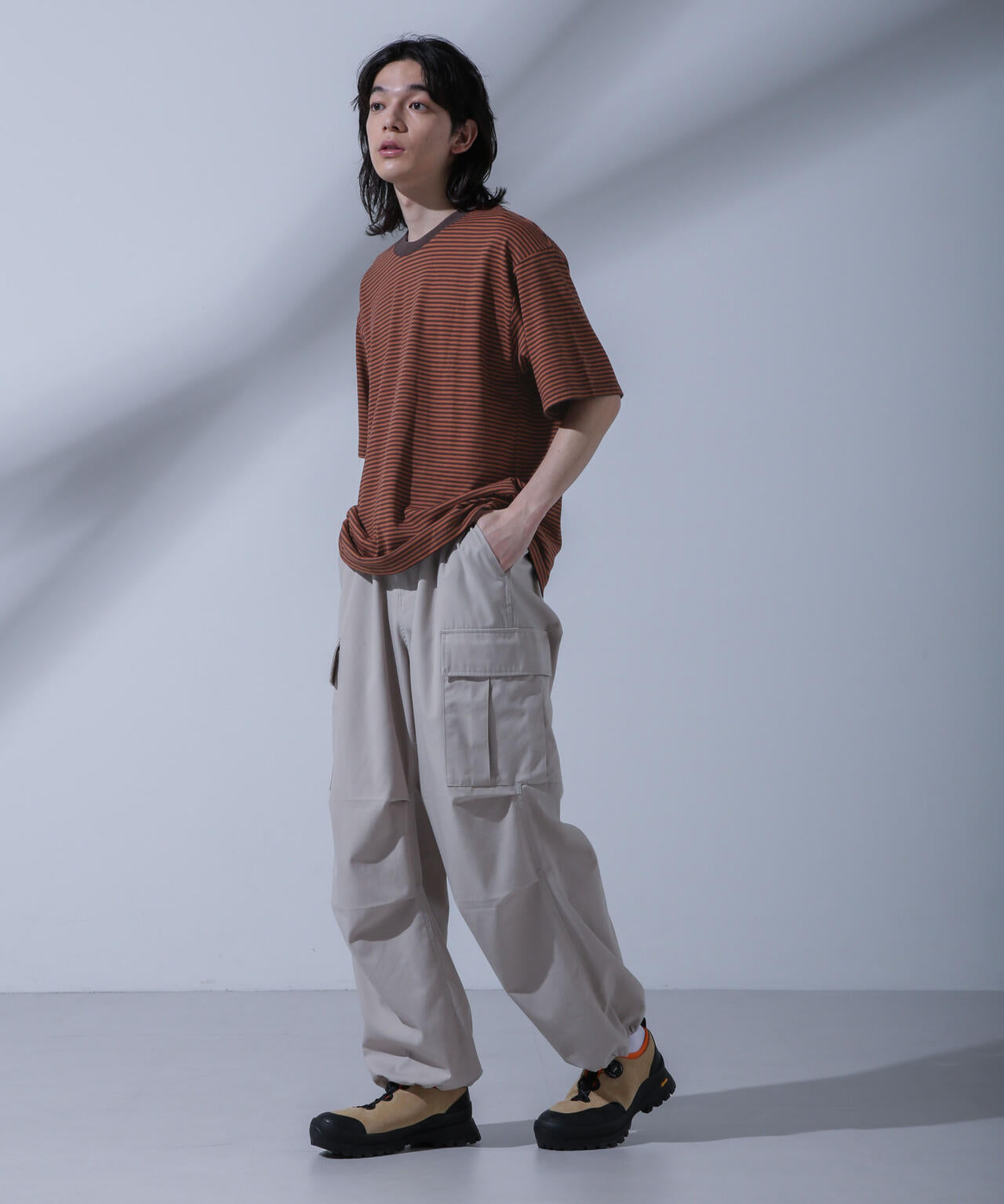 Anti Soaked(R)  汗染み防止 ボーダークルーネックTシャツ