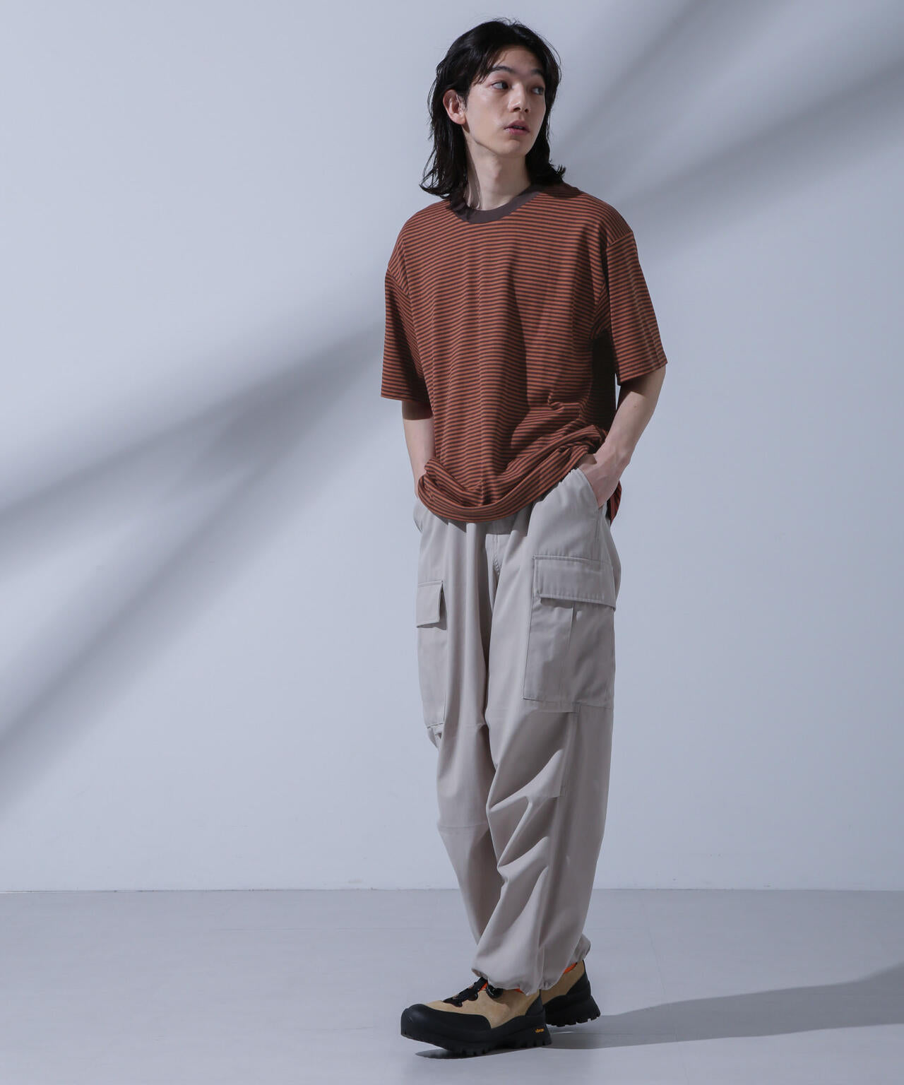 Anti Soaked(R)  汗染み防止 ボーダークルーネックTシャツ