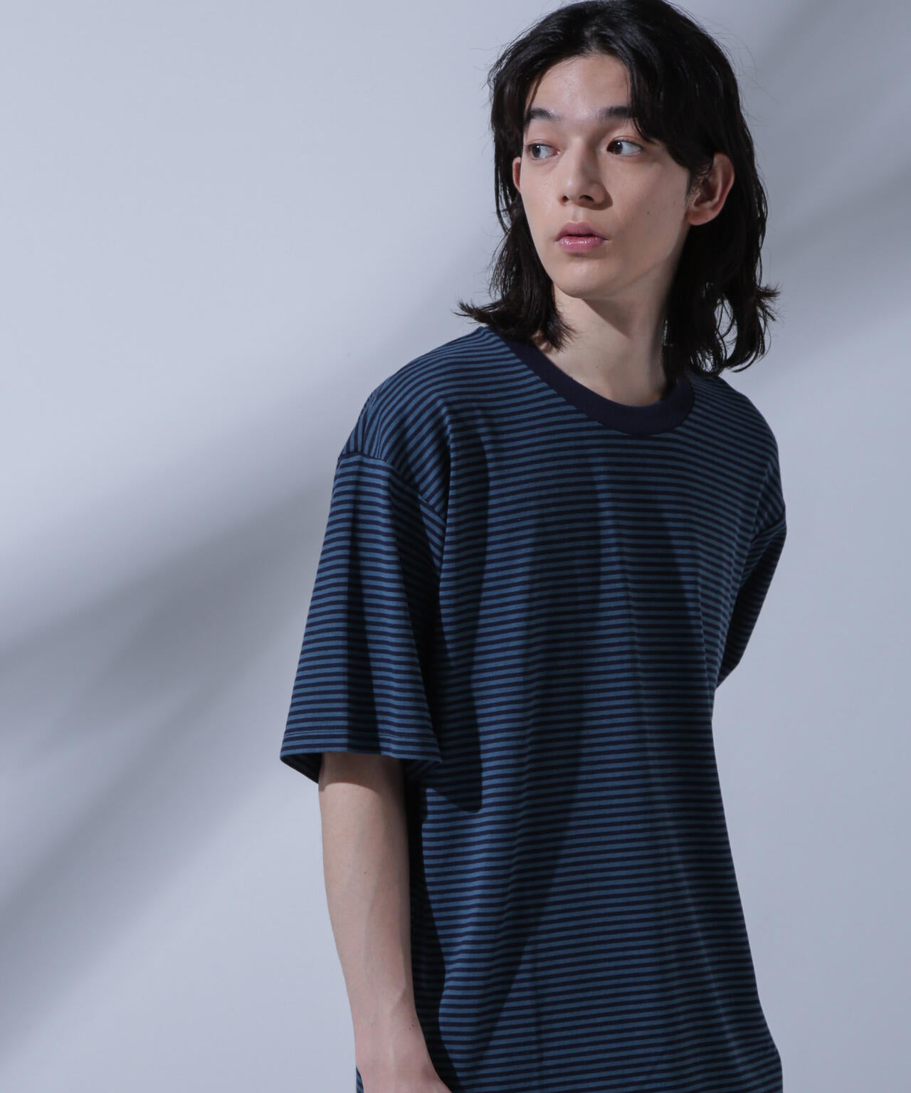Anti Soaked(R)  汗染み防止 ボーダークルーネックTシャツ