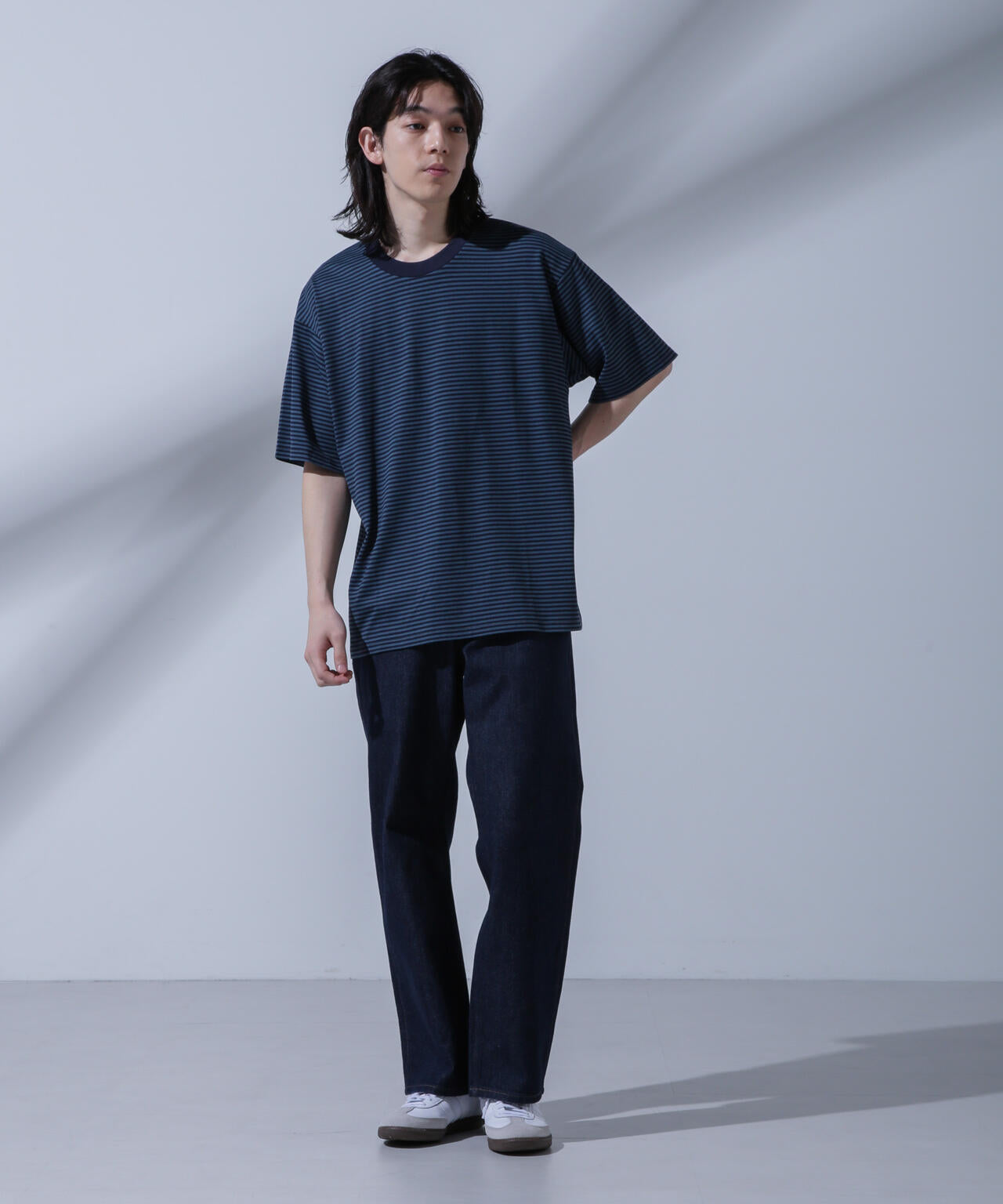 Anti Soaked(R)  汗染み防止 ボーダークルーネックTシャツ