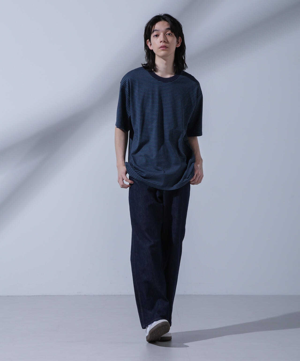 Anti Soaked(R)  汗染み防止 ボーダークルーネックTシャツ