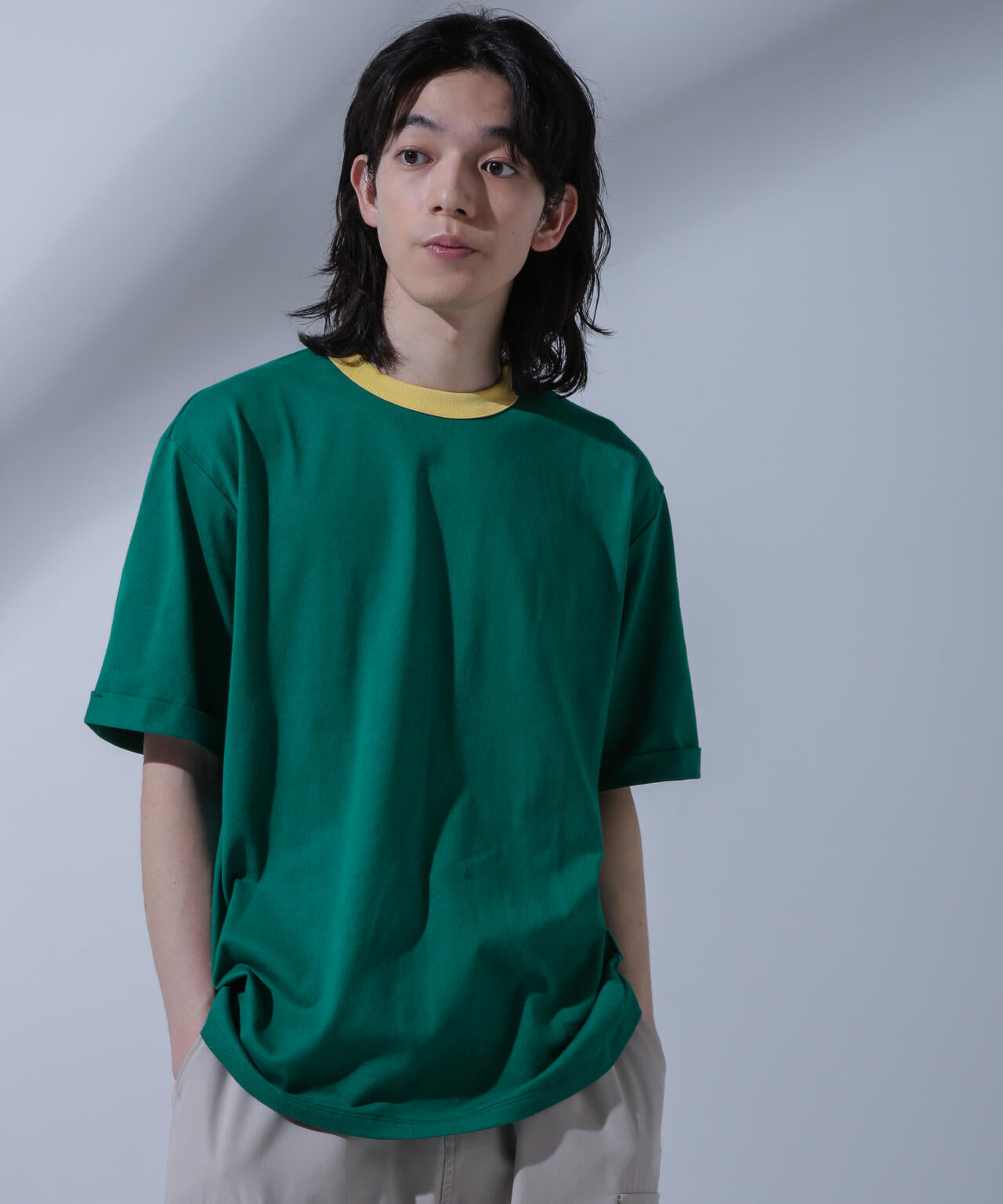 Anti Soaked 汗染み防止 リンガーネックTシャツ