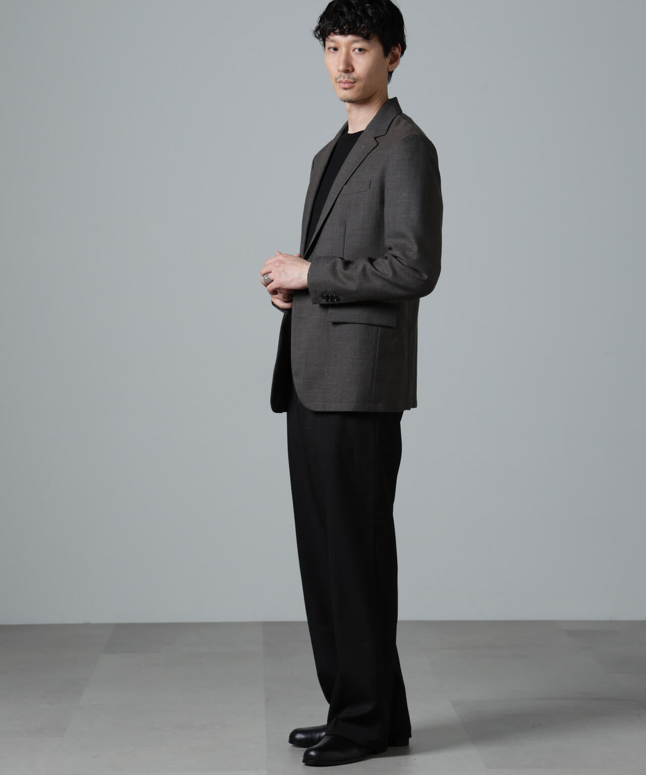 「N JACKET PREMIUM」RENU(R)ウール混洗えるサキソニージャケット(セットアップ可)