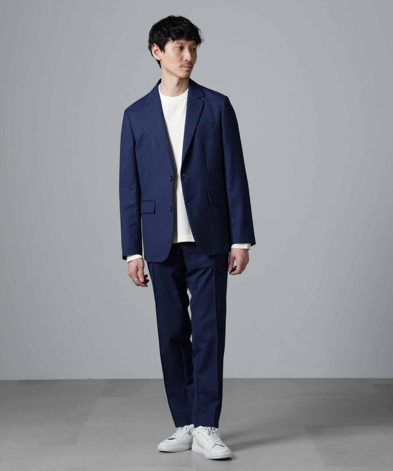 「N JACKET PREMIUM」RENU(R)ウール混洗えるサキソニージャケット(セットアップ可)