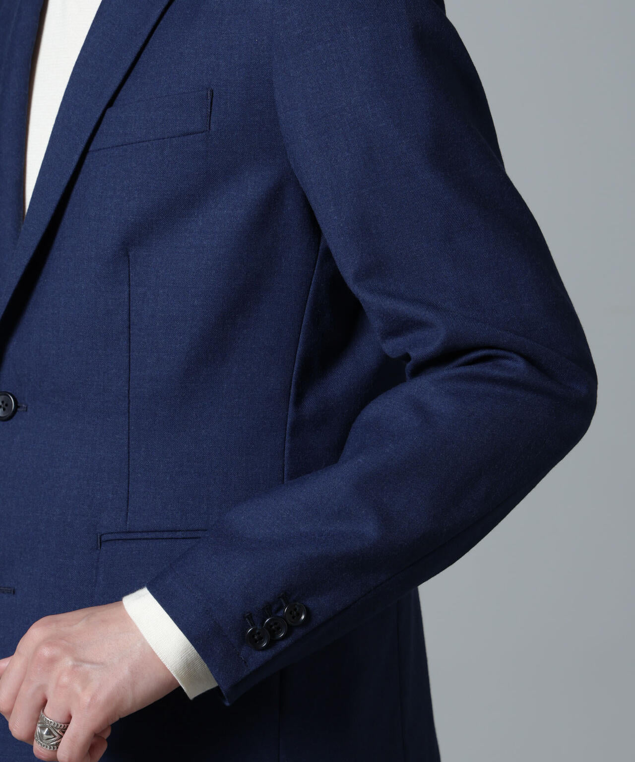「N JACKET PREMIUM」RENU(R)ウール混洗えるサキソニージャケット(セットアップ可)