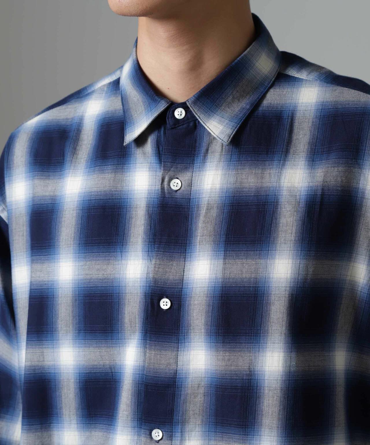 ツイルソフトオンブレチェックシャツ