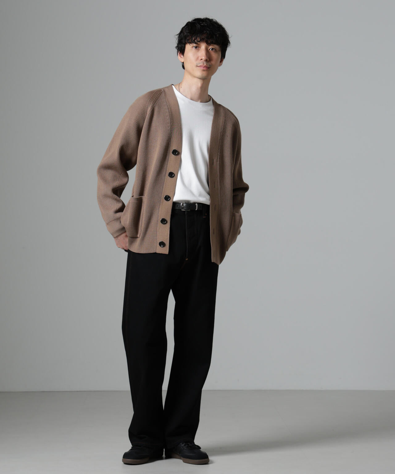 両畦スポンディッシュカーディガン