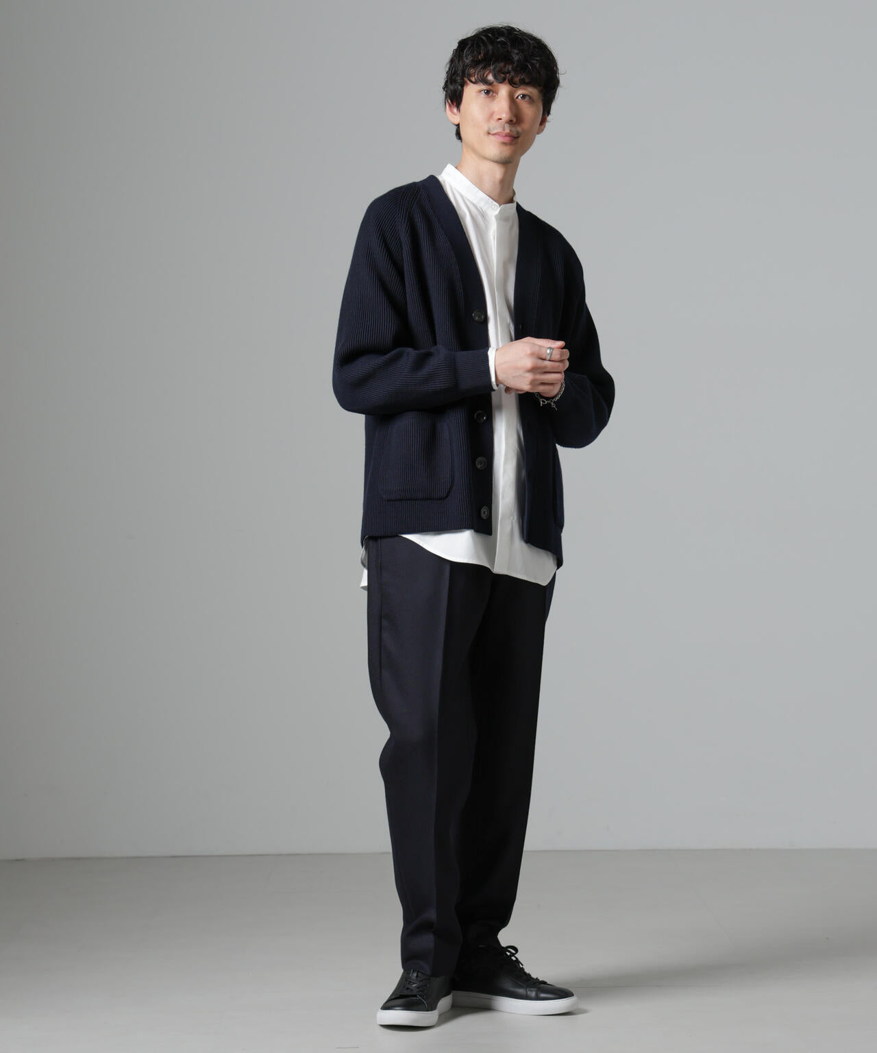 両畦スポンディッシュカーディガン
