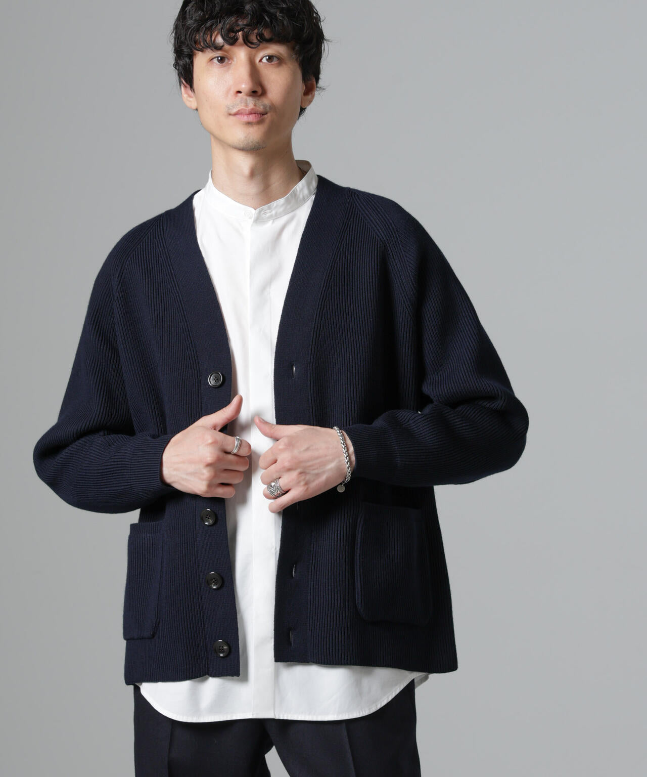 両畦スポンディッシュカーディガン