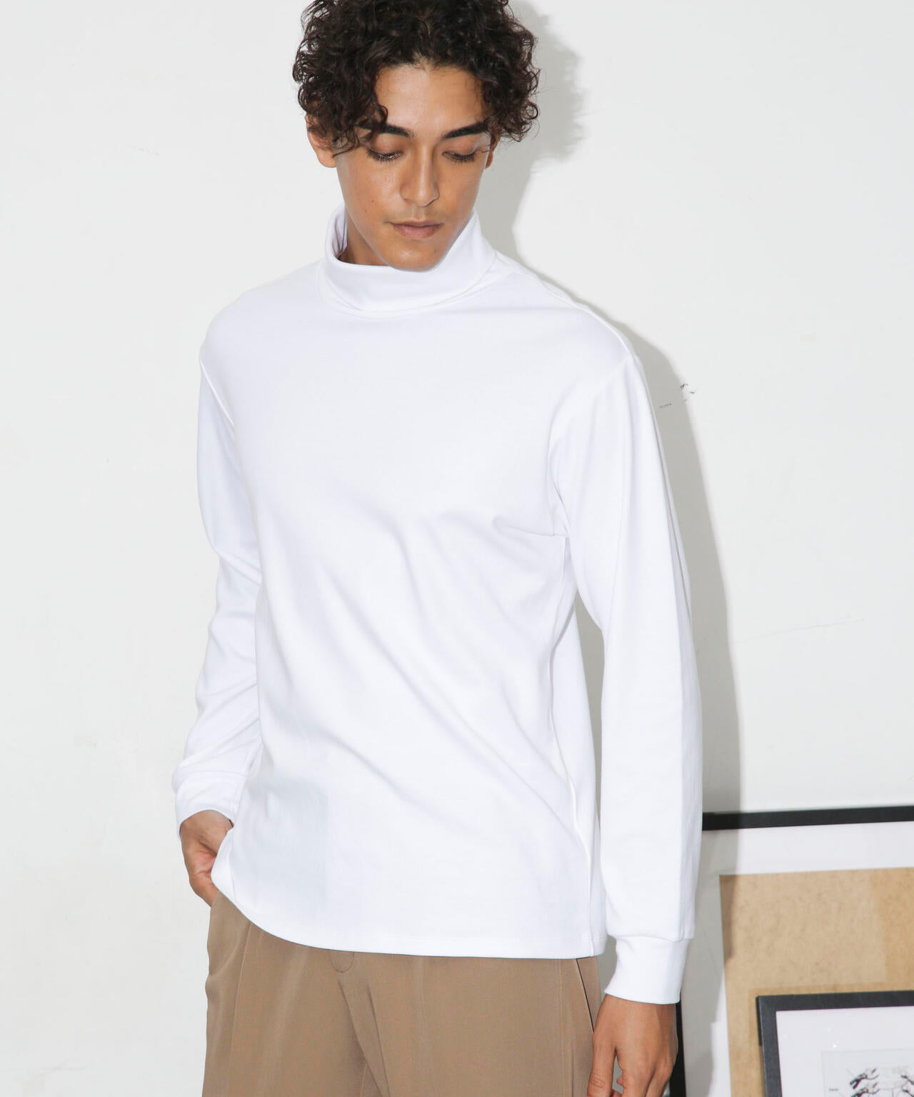 Anti Soaked(R) 汗染み防止 スムースタートルネックTシャツ 長袖