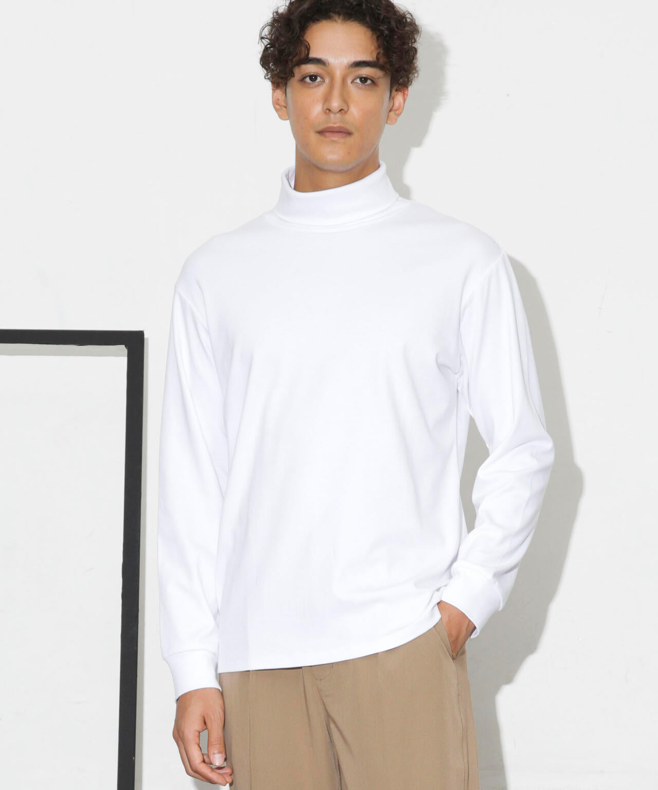 Anti Soaked(R) 汗染み防止 スムースタートルネックTシャツ 長袖