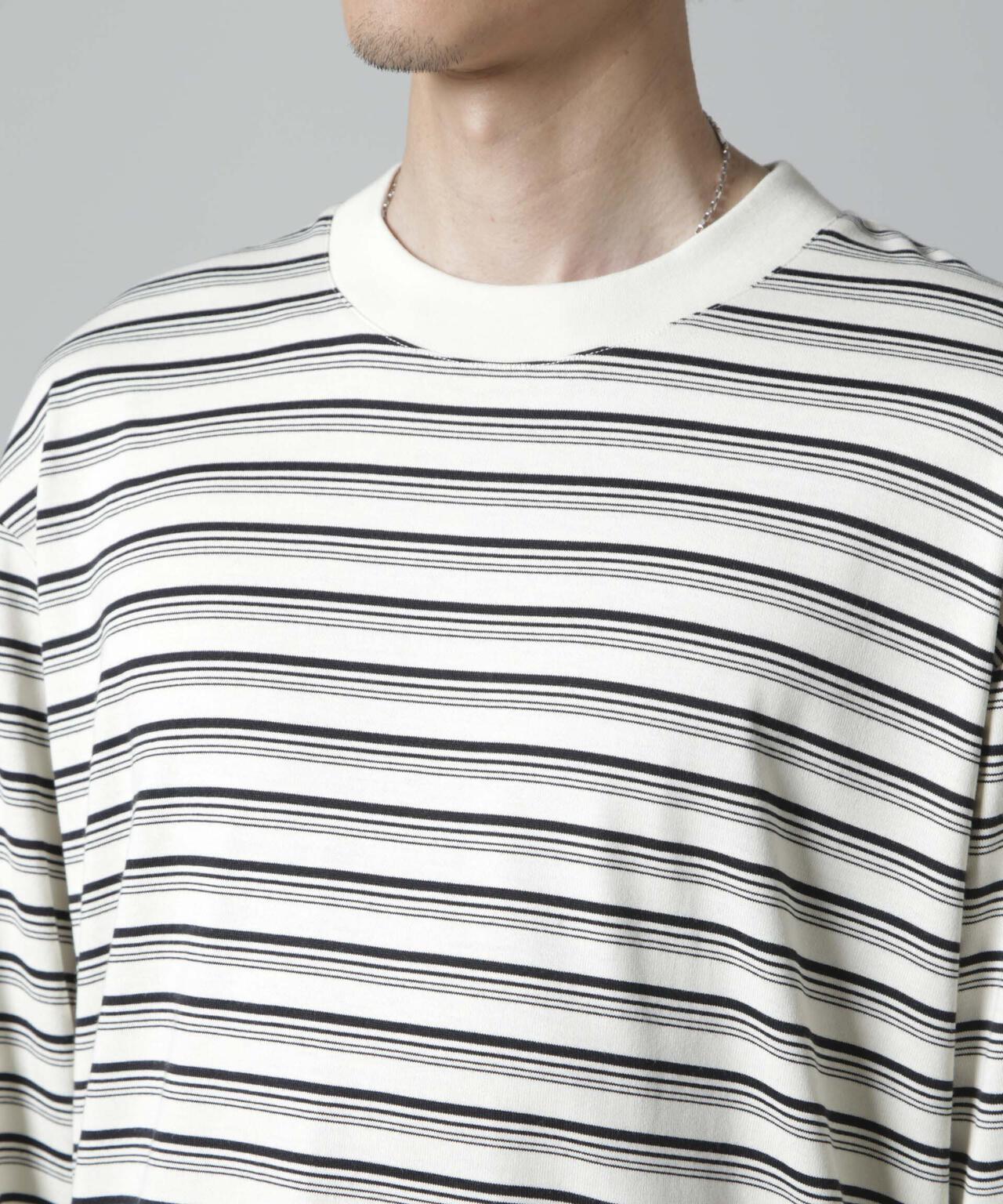 Anti Soaked(R)  ランダムボーダークルーネックTシャツ 長袖