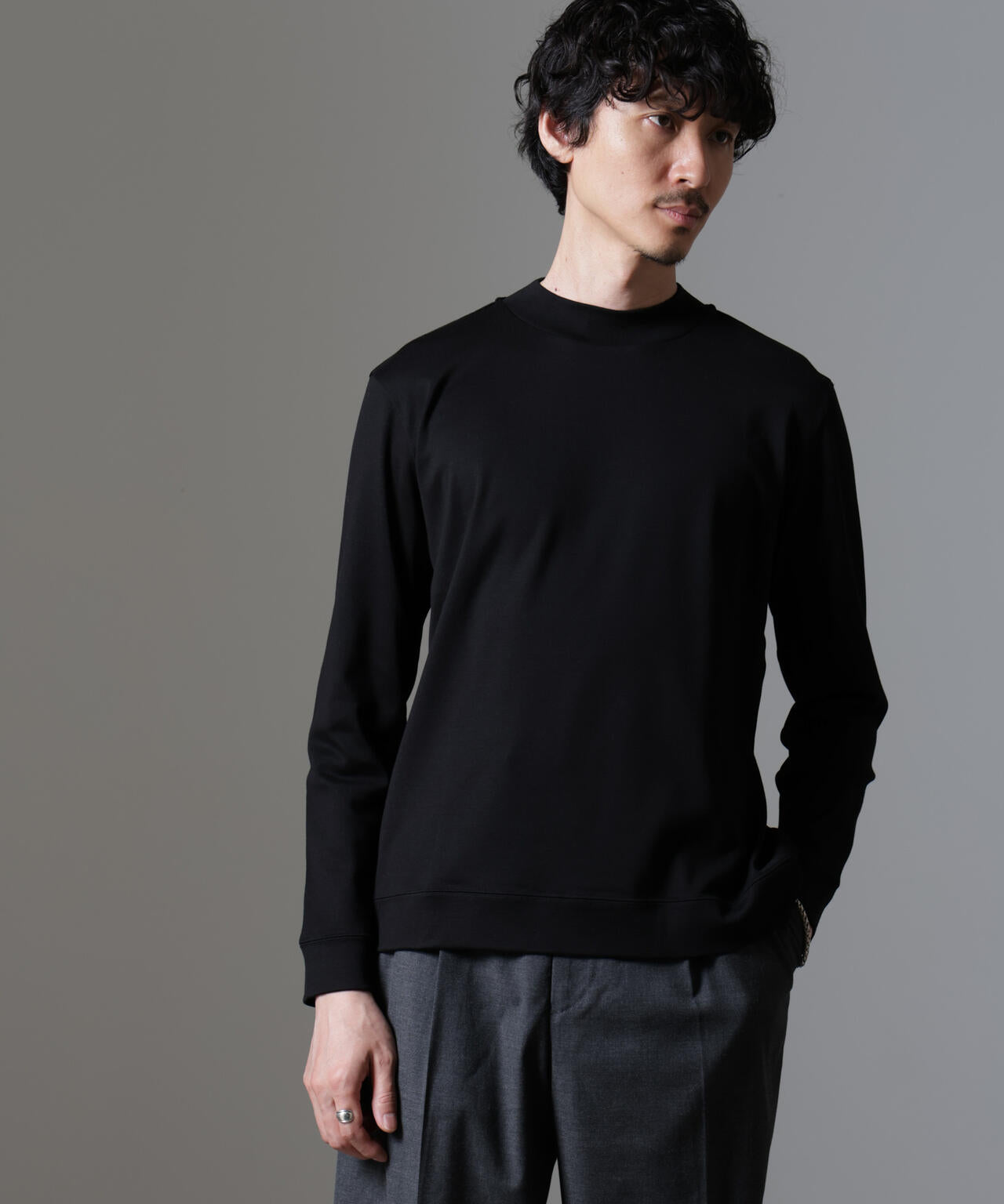 ｢FORMAL JERSEY｣モックネックカットソー長袖