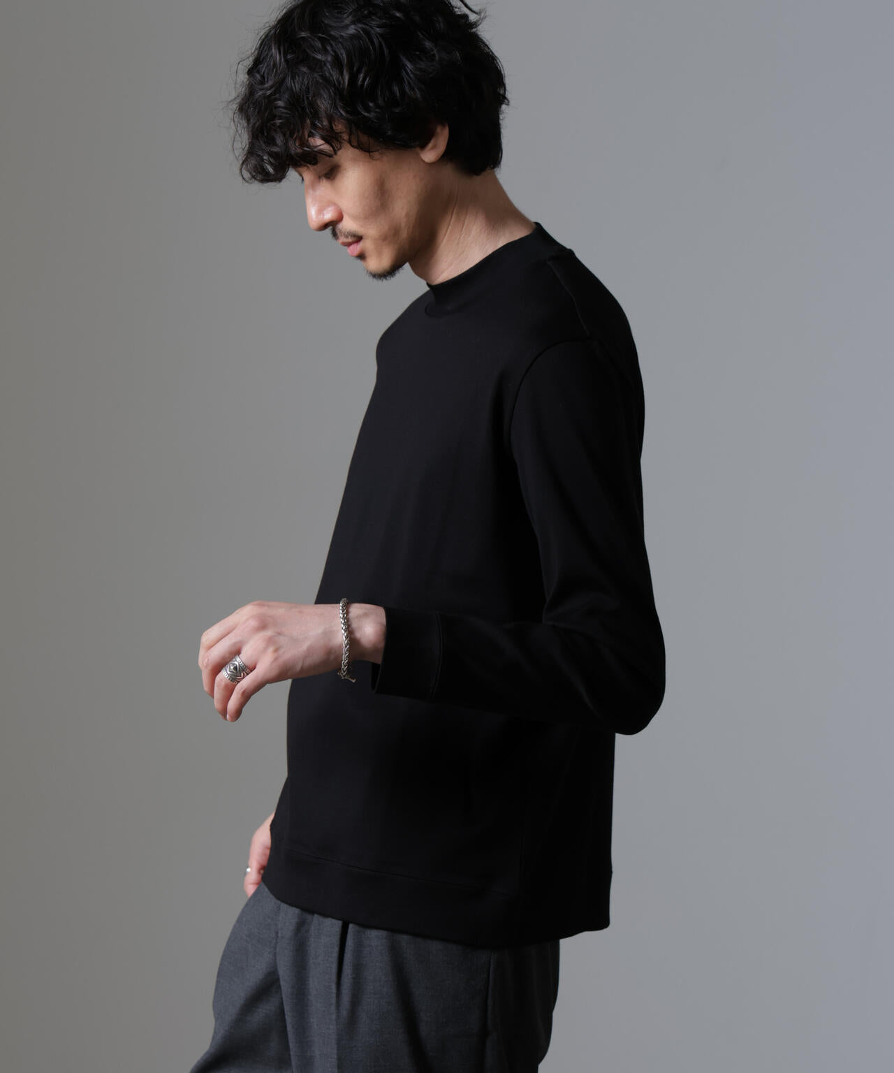 ｢FORMAL JERSEY｣モックネックカットソー長袖