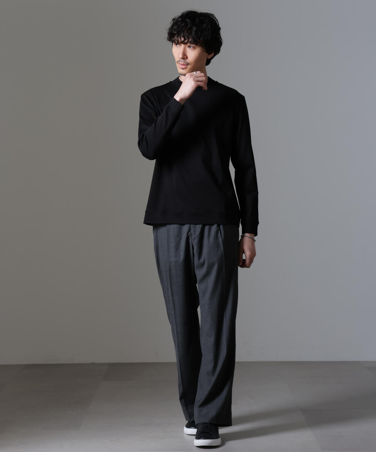 ｢FORMAL JERSEY｣モックネックカットソー長袖
