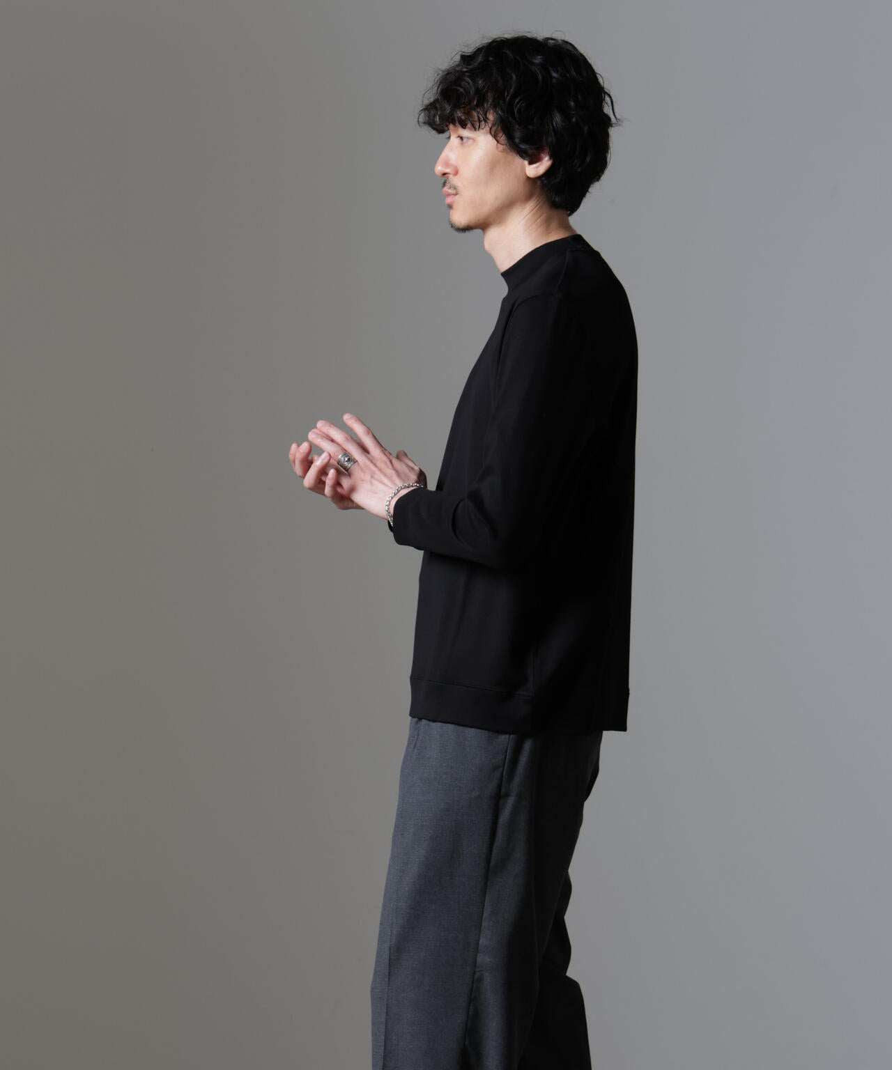 ｢FORMAL JERSEY｣モックネックカットソー長袖