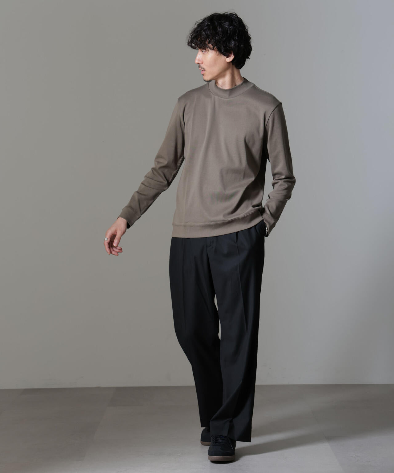 ｢FORMAL JERSEY｣モックネックカットソー長袖
