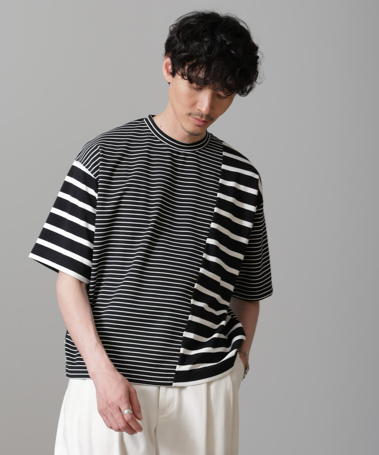 ボーダー切替Ｔシャツ