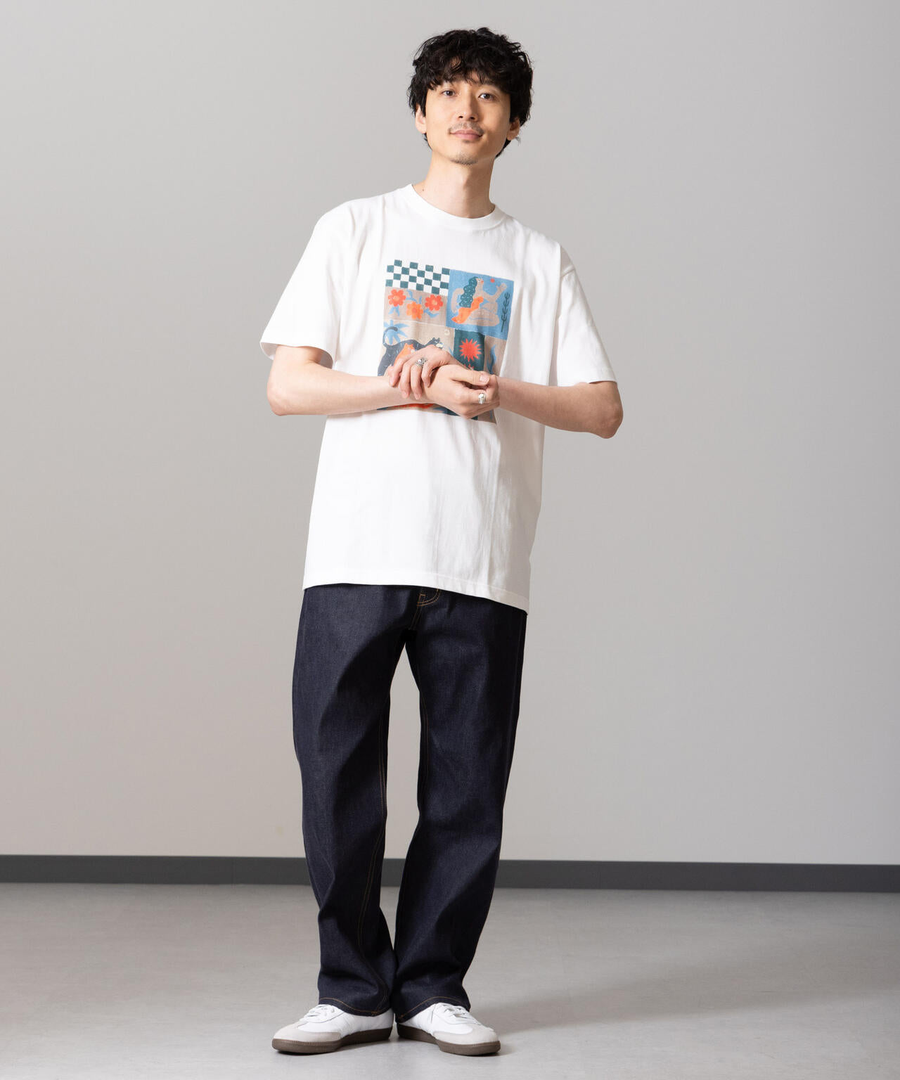 ｢Toyameg｣modern academic TILE Tシャツ