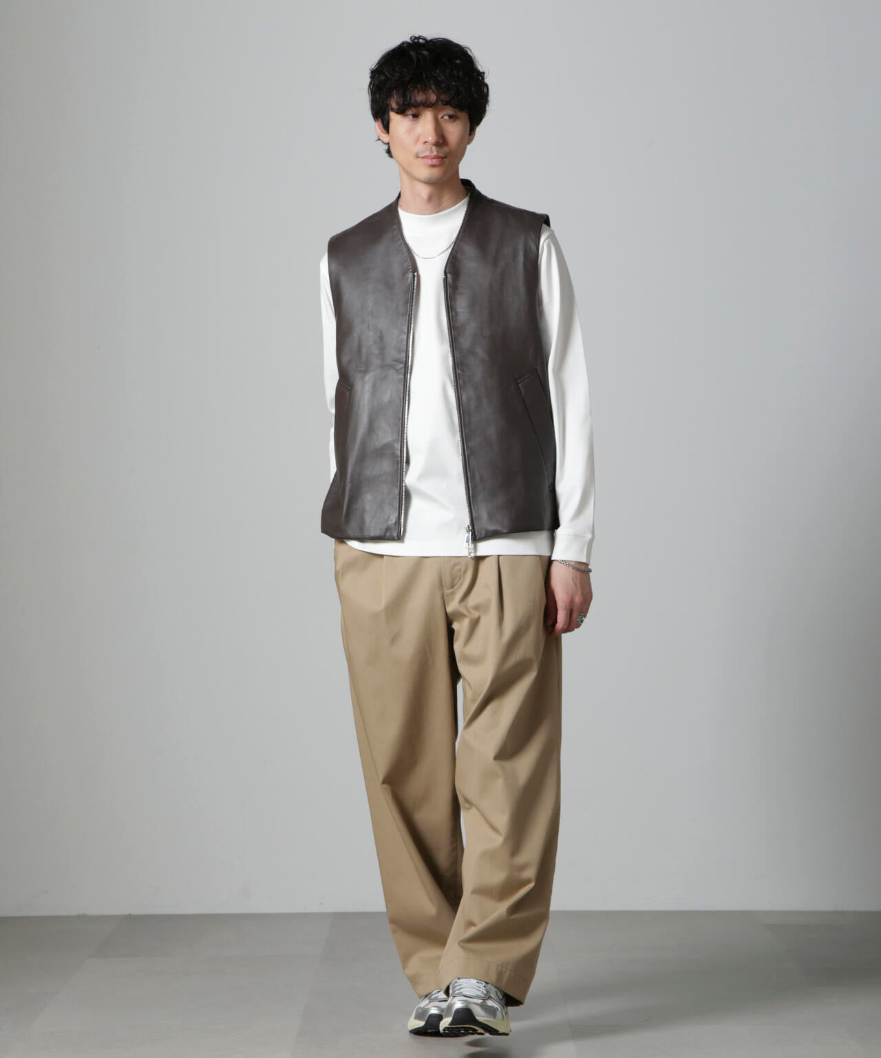 Lamb nappa ジップレザージレ