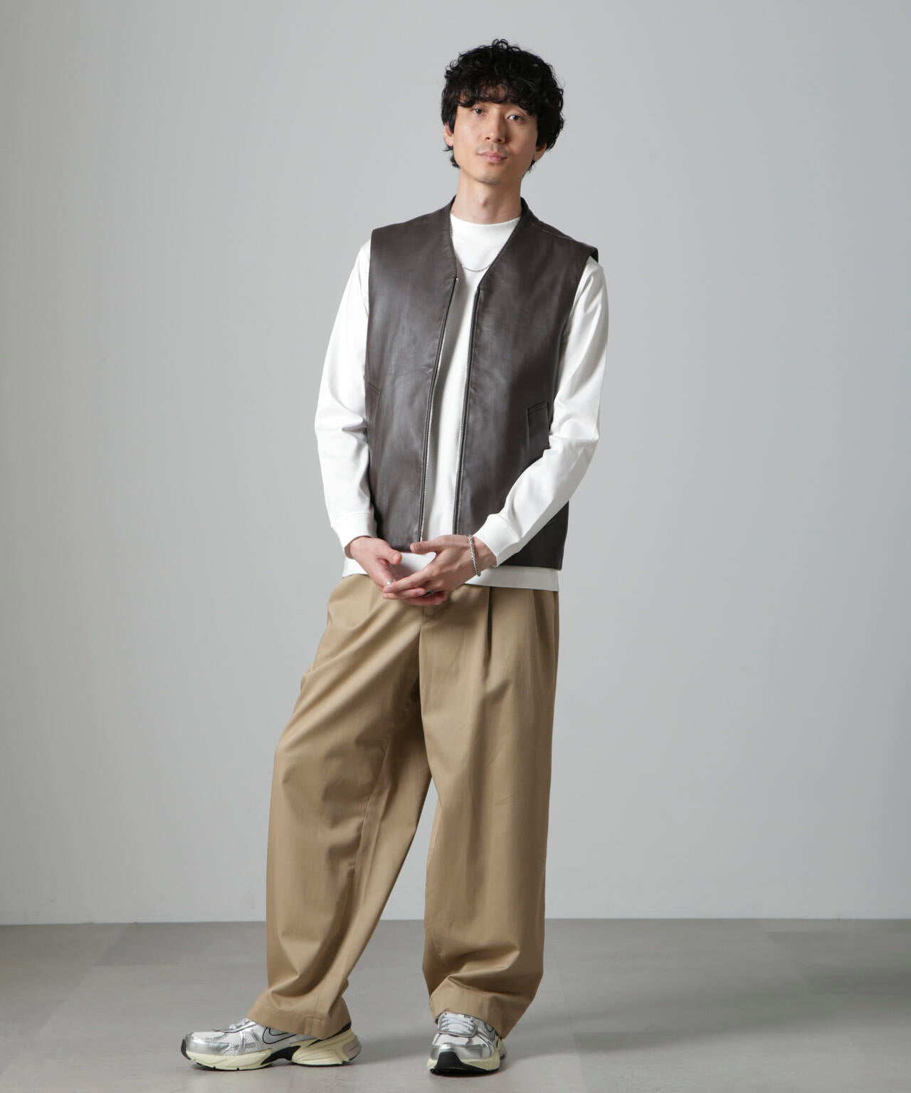 Lamb nappa ジップレザージレ