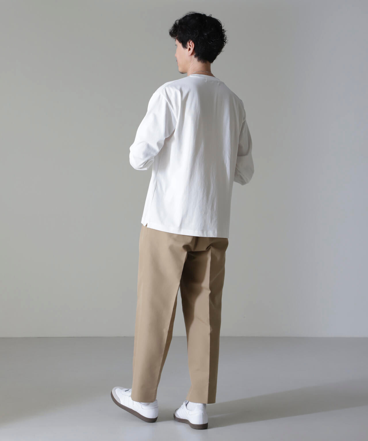 コットンダブルクロステーパークロップドパンツ