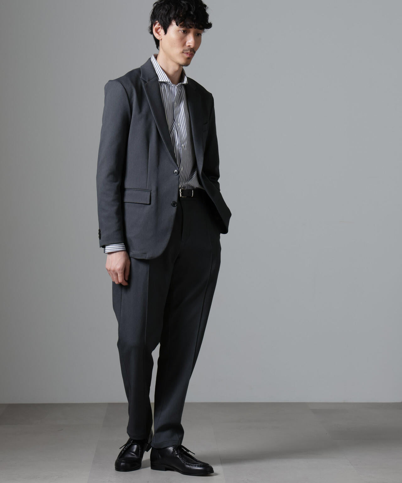 「N TROUSERS BASIC」CATINA(R)メランジ二重織ツイルストレッチパンツ(セットアップ可)
