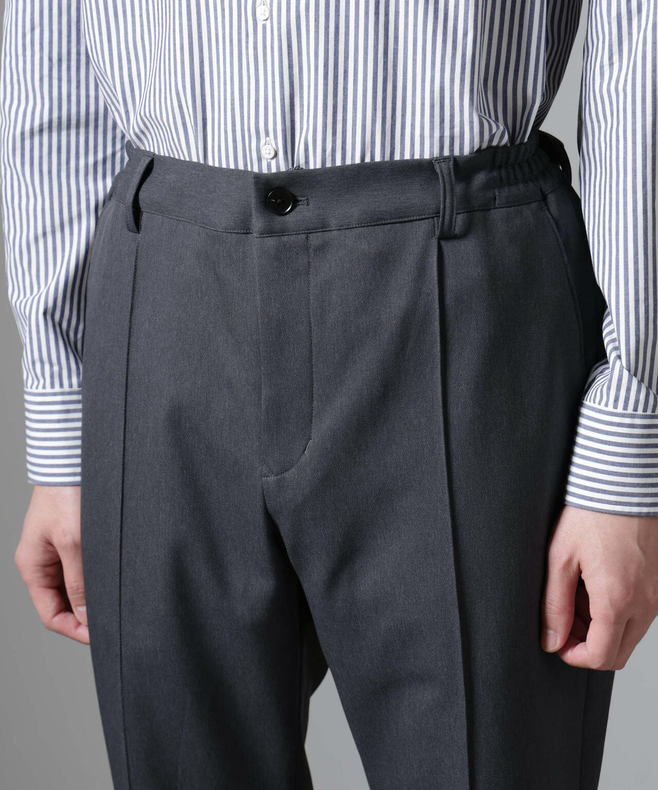 「N TROUSERS BASIC」CATINA(R)メランジ二重織ツイルストレッチパンツ(セットアップ可)