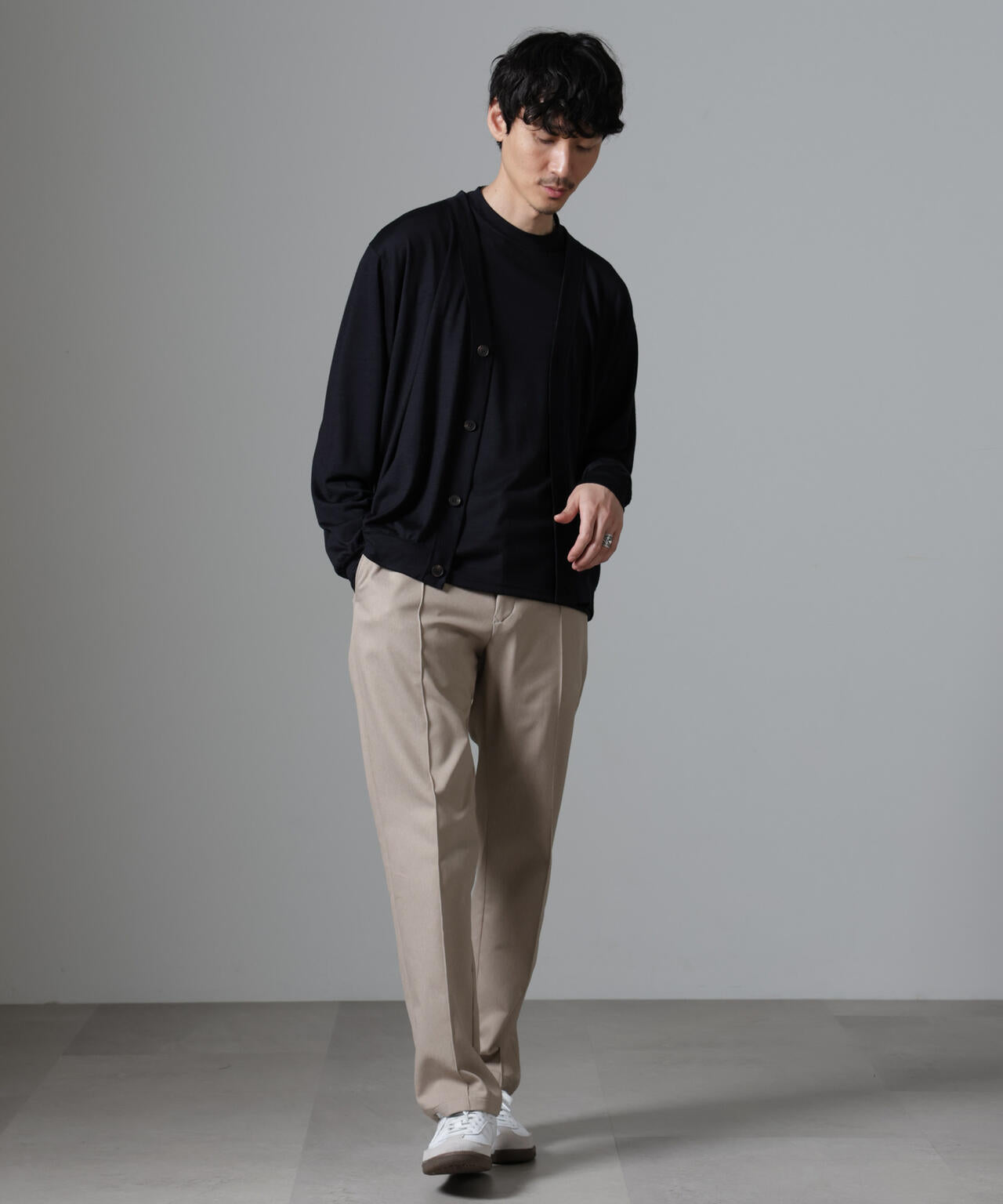 「N TROUSERS BASIC」CATINA(R)メランジ二重織ツイルストレッチパンツ(セットアップ可)