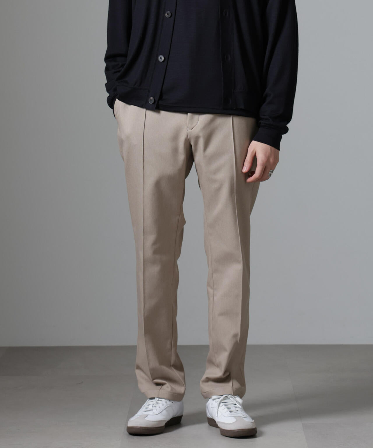 「N TROUSERS BASIC」CATINA(R)メランジ二重織ツイルストレッチパンツ(セットアップ可)