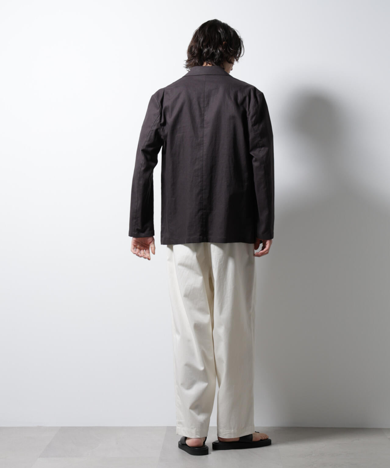 「BELGIUM LINEN FABRICS」リネンコットンダブルジャケット(セットアップ可)