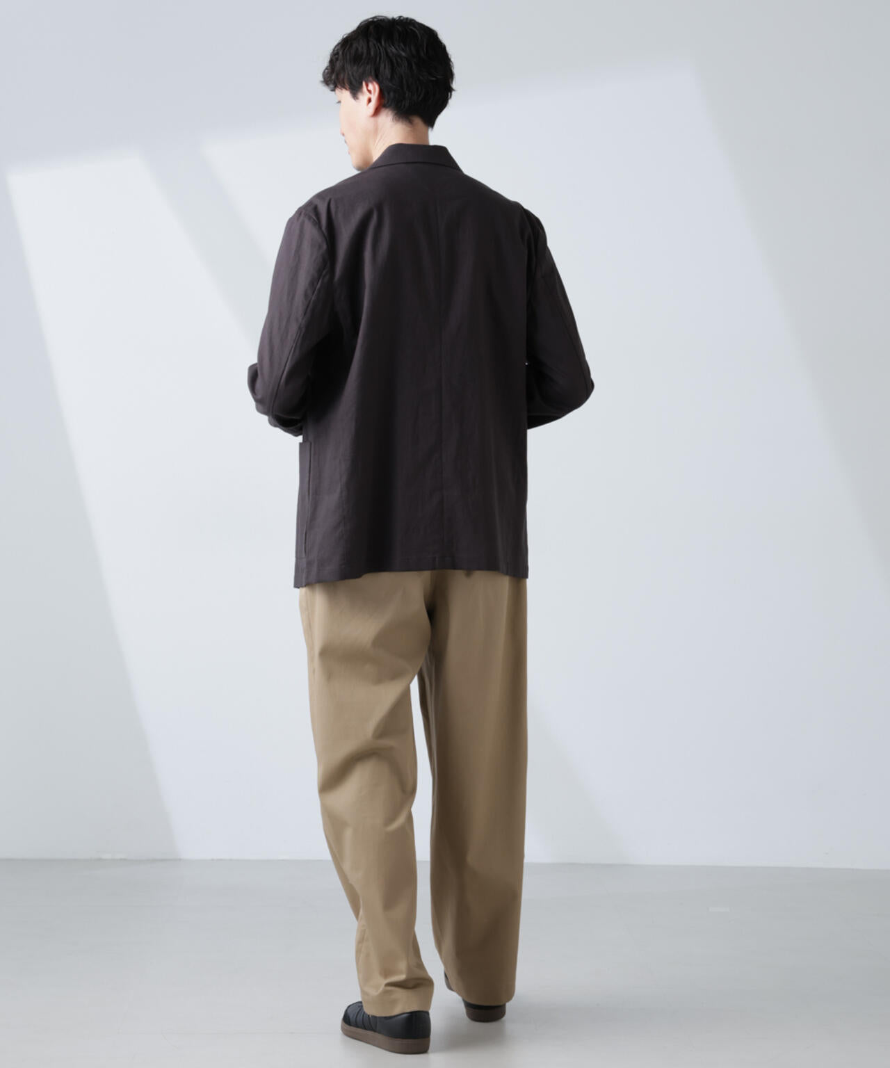 「BELGIUM LINEN FABRICS」リネンコットンダブルジャケット(セットアップ可)