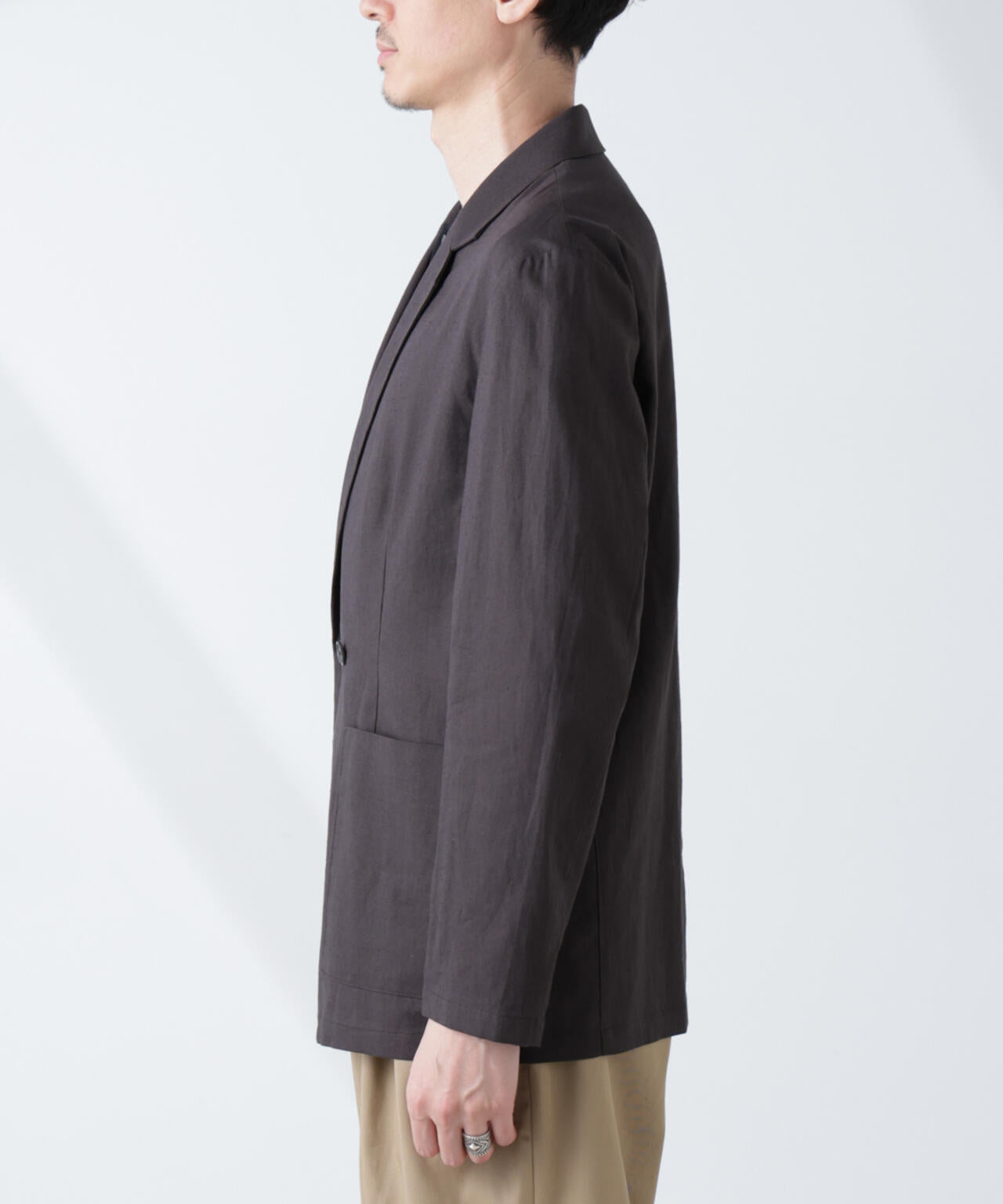 「BELGIUM LINEN FABRICS」リネンコットンダブルジャケット(セットアップ可)