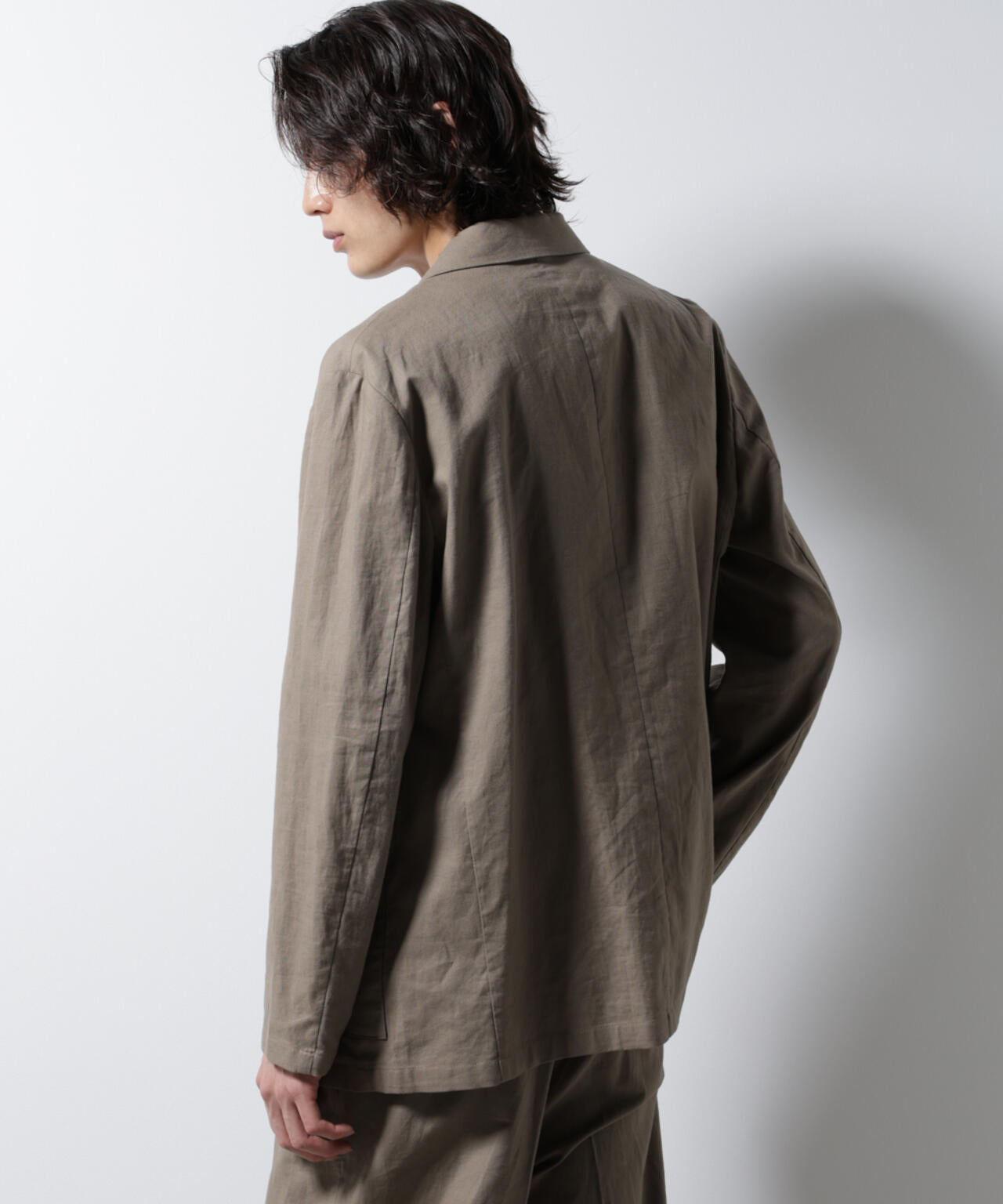 「BELGIUM LINEN FABRICS」リネンコットンダブルジャケット(セットアップ可)