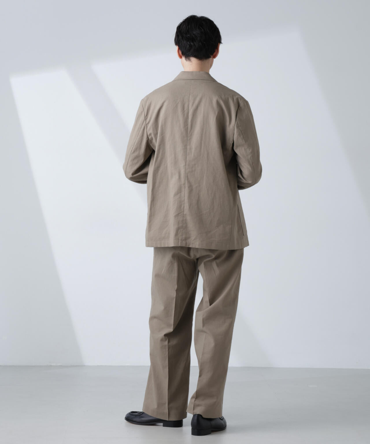 「BELGIUM LINEN FABRICS」リネンコットンダブルジャケット(セットアップ可)