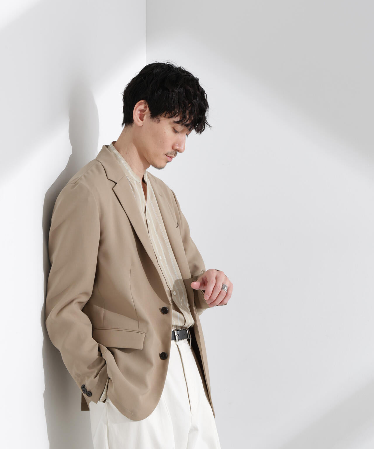 「N JACKET PREMIUM」強撚ピケストレッチジャケット(セットアップ可)