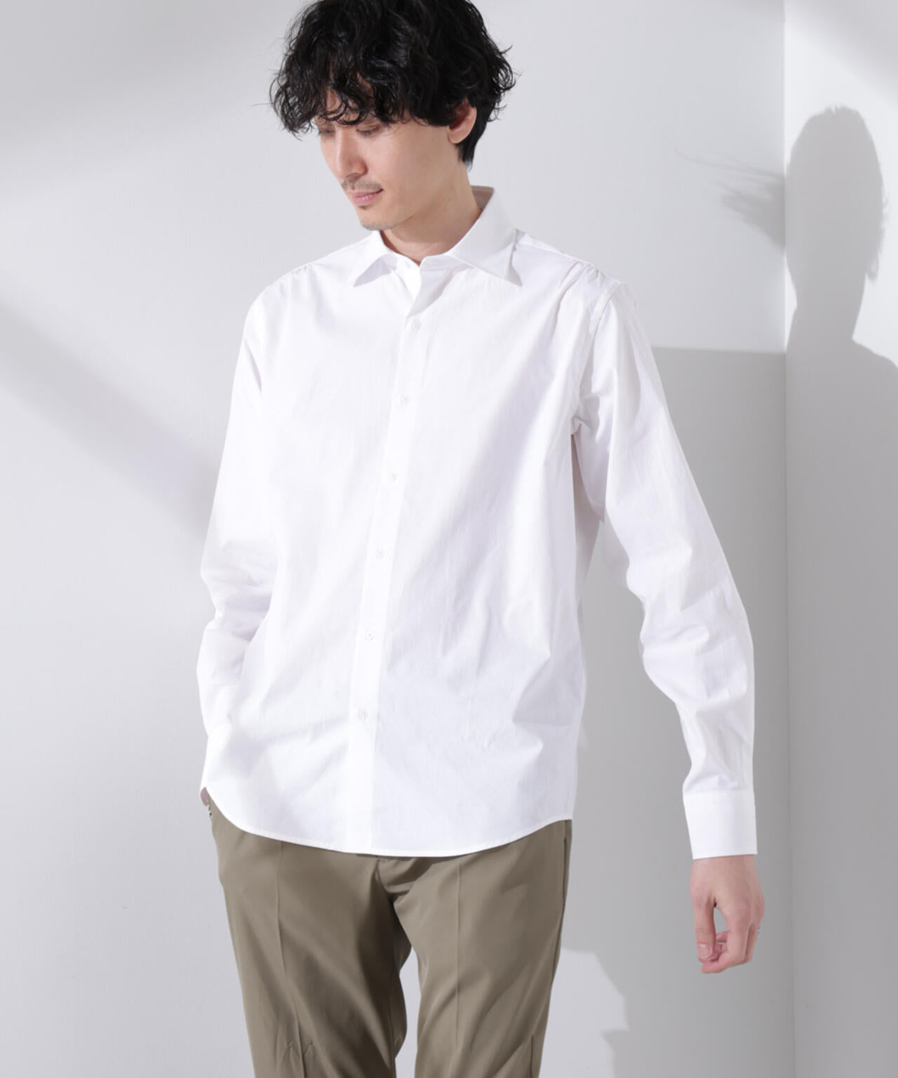 ｢N shirt｣Anti Soaked(R) 汗染み防止セミワイドカラーシャツ長袖